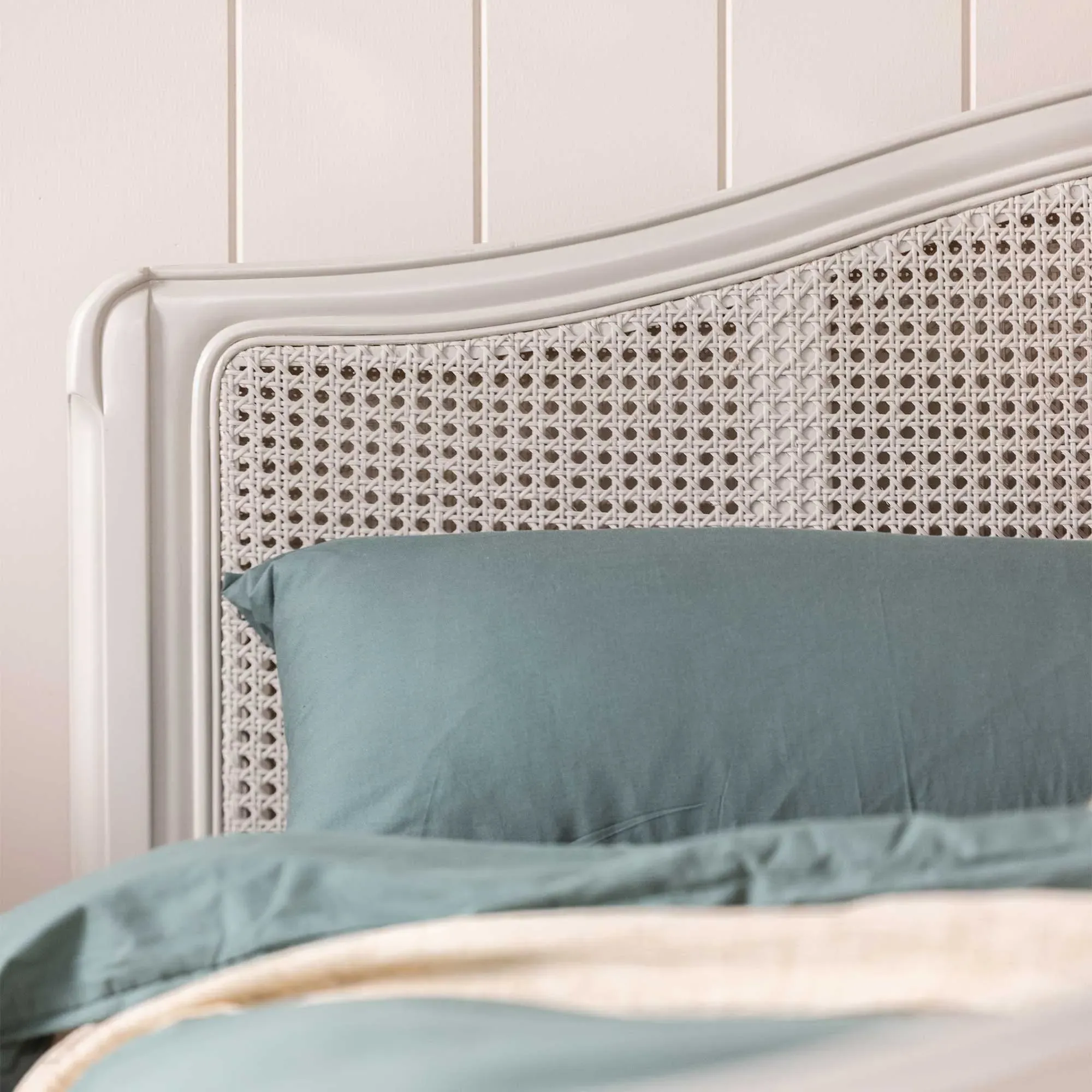 Calista Super King Bed Frame - White, Mahogany Wood