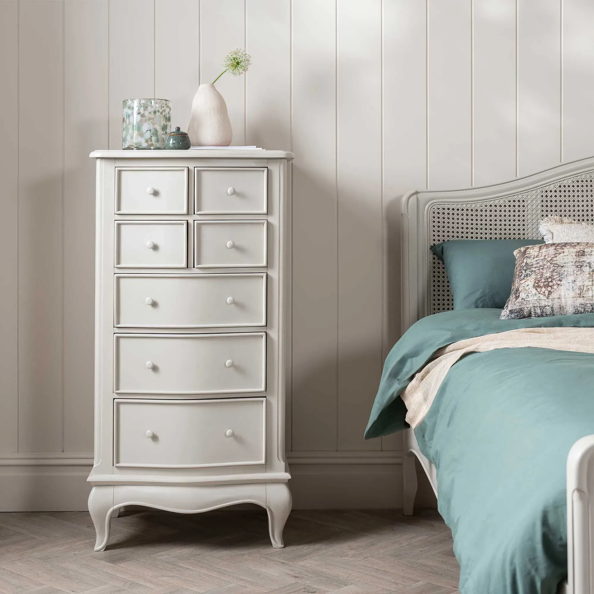 Calista Tall Narrow Chest - White