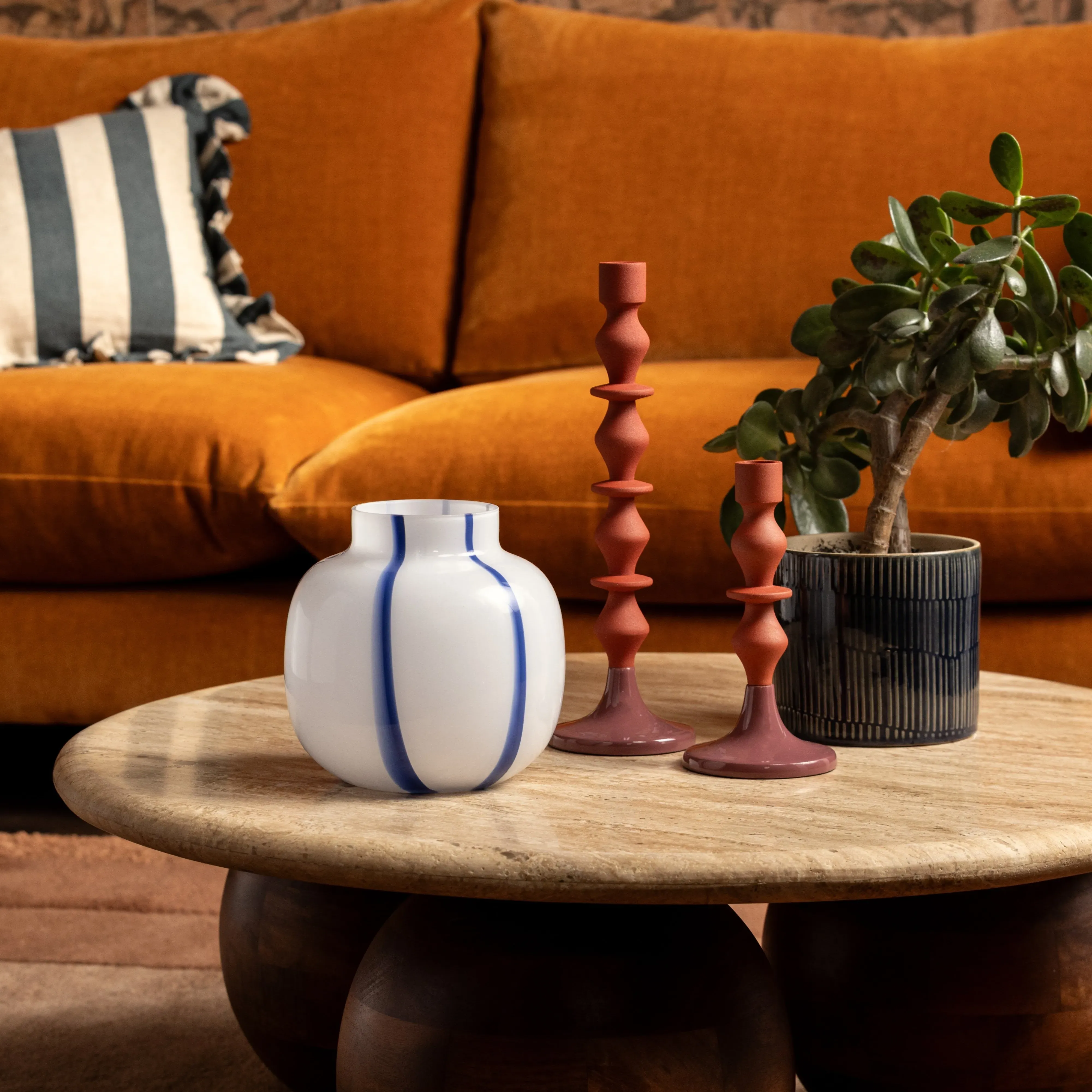 Candlestick - Pink & Orange, Metal