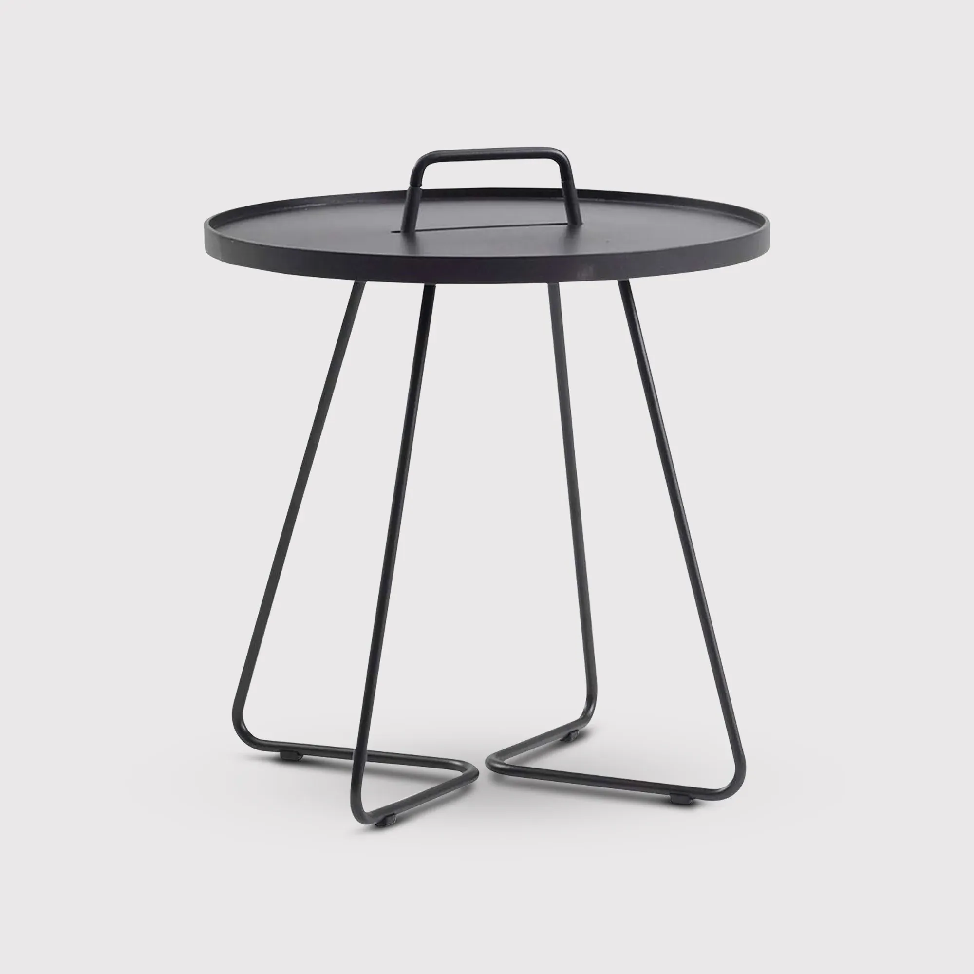 Cane Line On The Move Large Round Side Table - Black, Aluminium