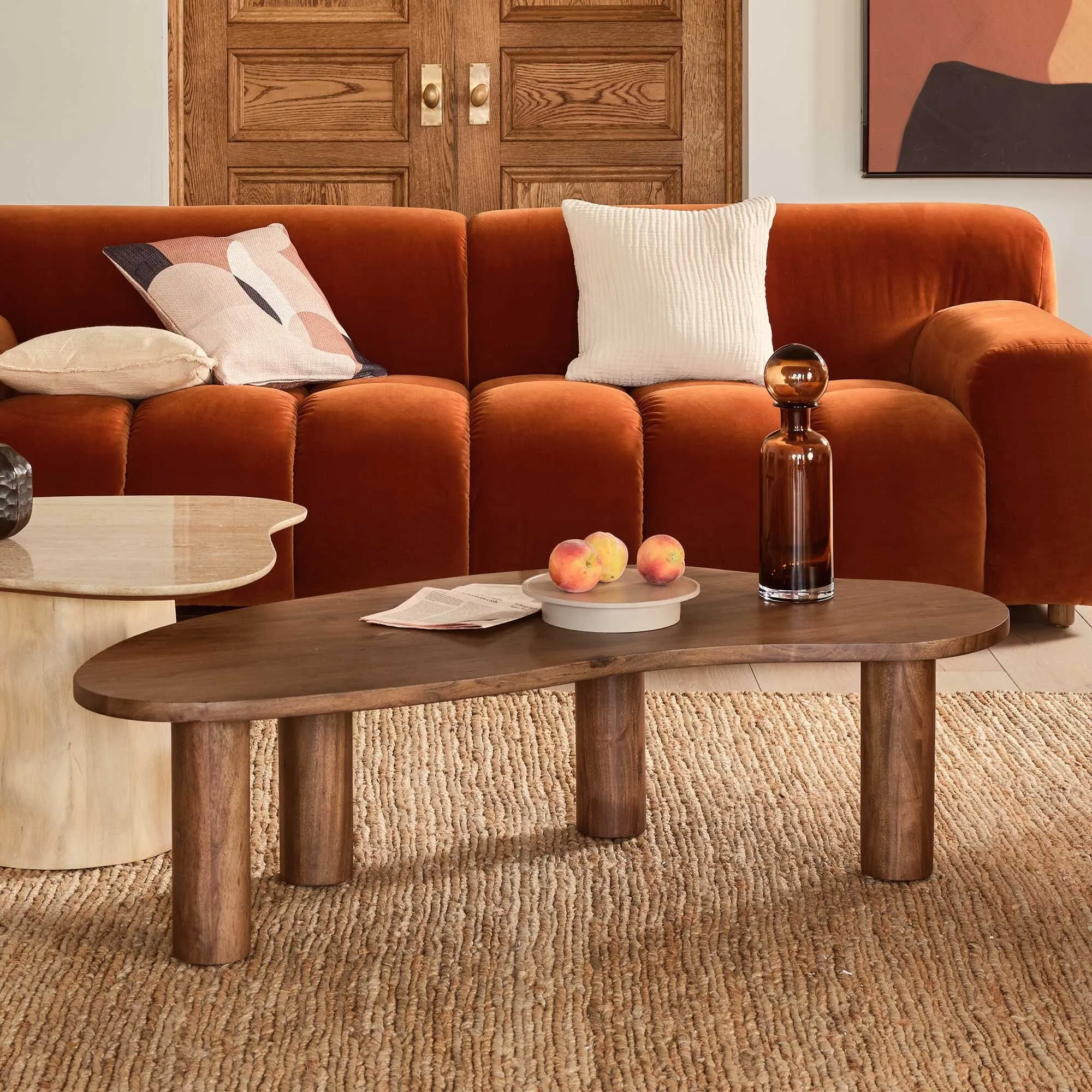 Canova Round Coffee Table - Brown, Acacia Wood