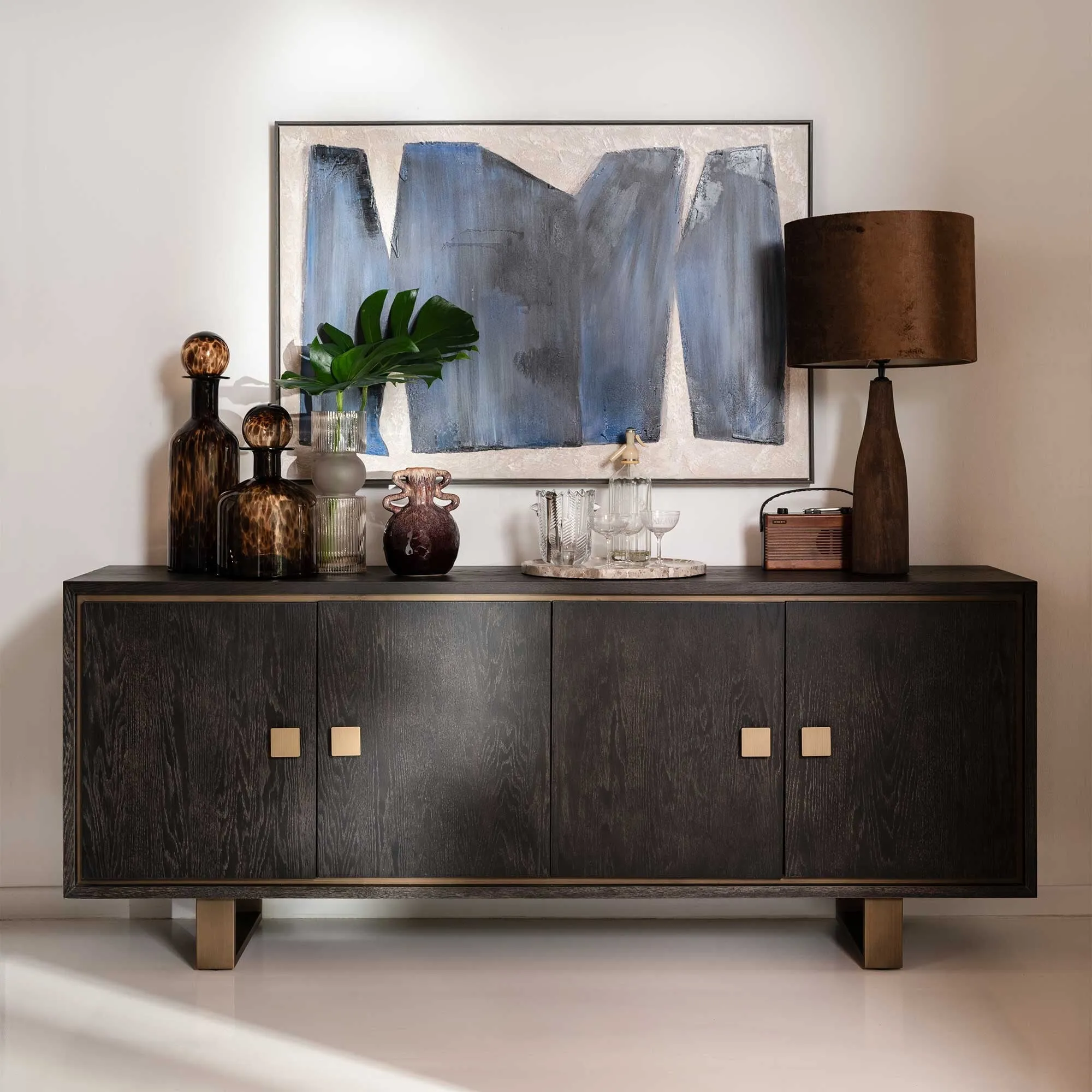 Cantha 4 Door Sideboard - Brown, Oak