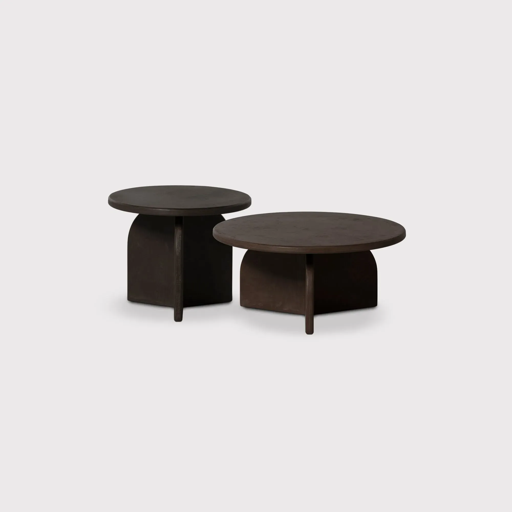 Capella Round Coffee Table Set of 2 - Brown, Pine