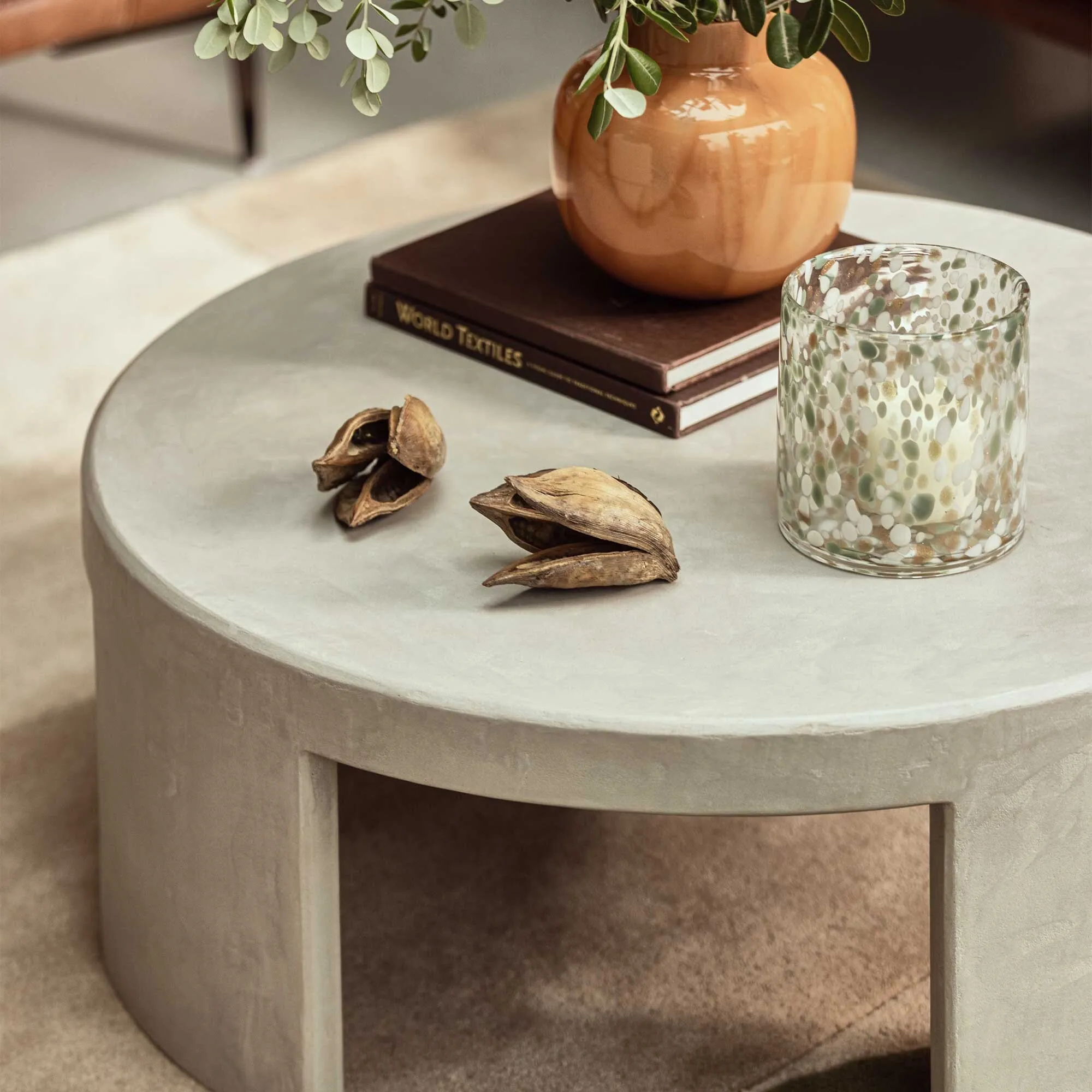 Capella Round Coffee Table Set of 2 - Grey, Pine