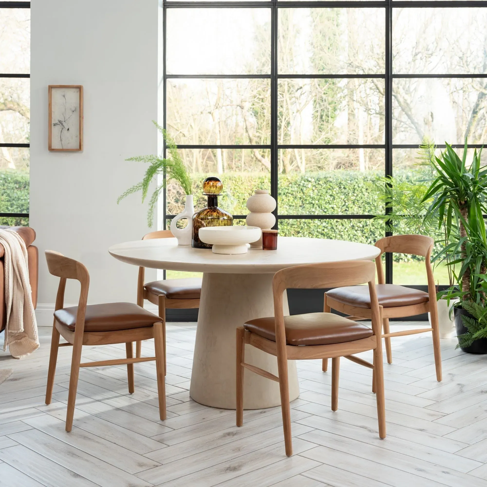 Capella Round Dining Table - Neutral Wood