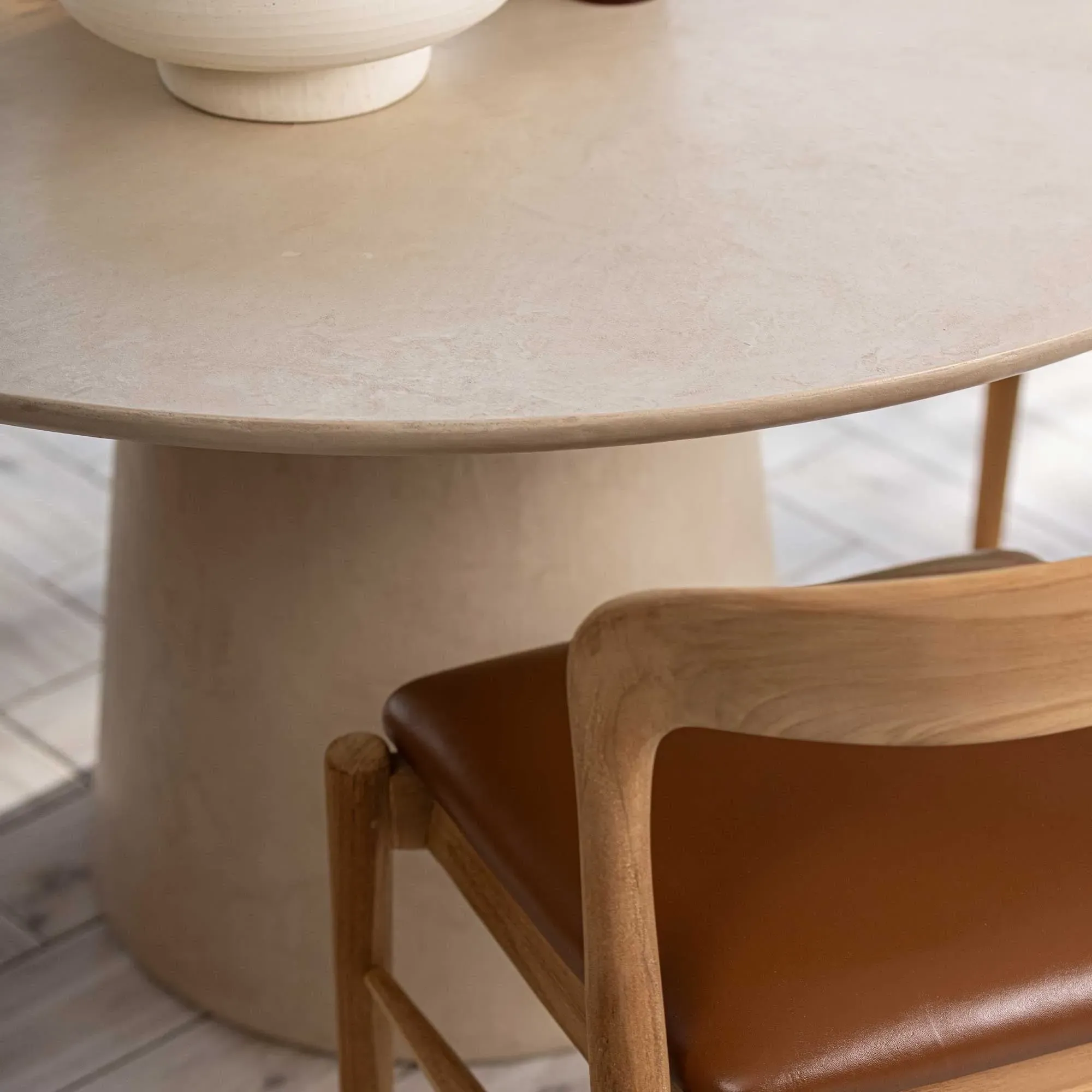 Capella Round Dining Table - Neutral Wood