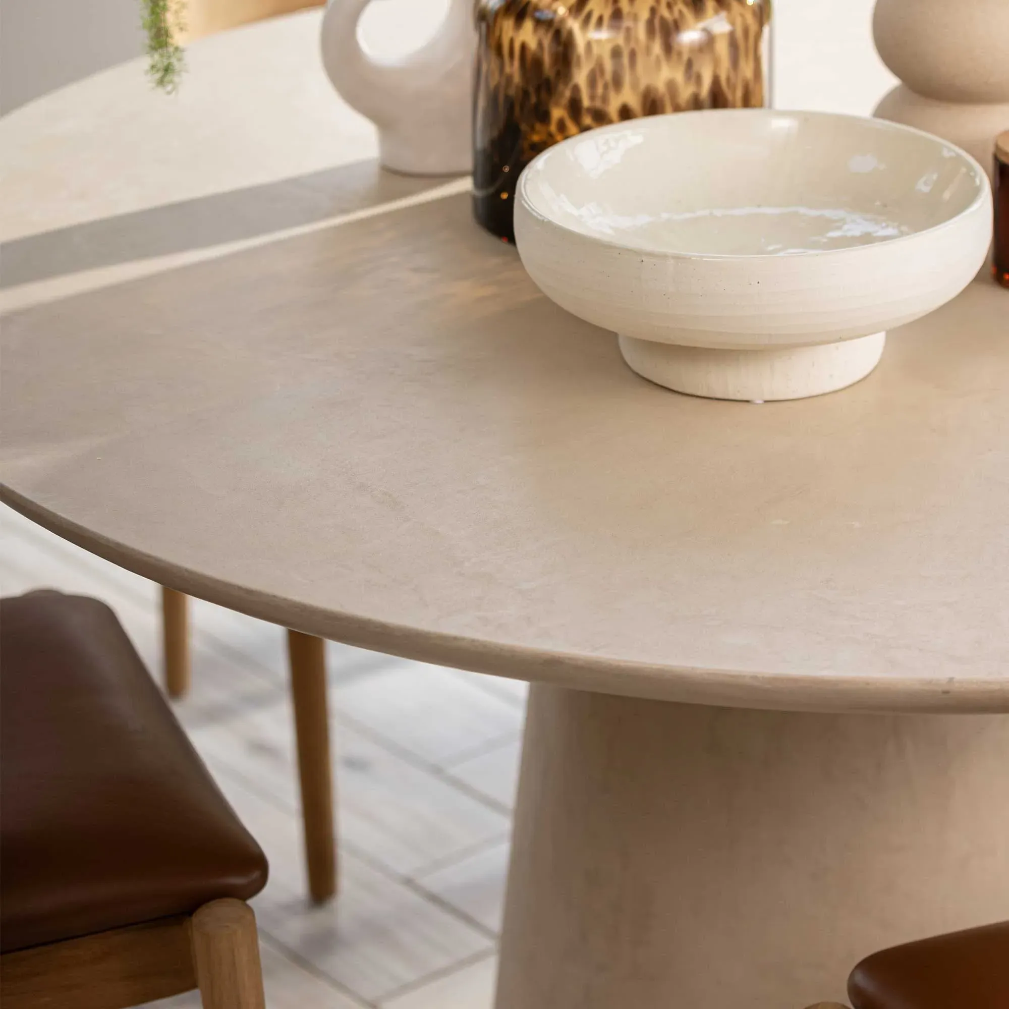 Capella Round Dining Table - Neutral Wood