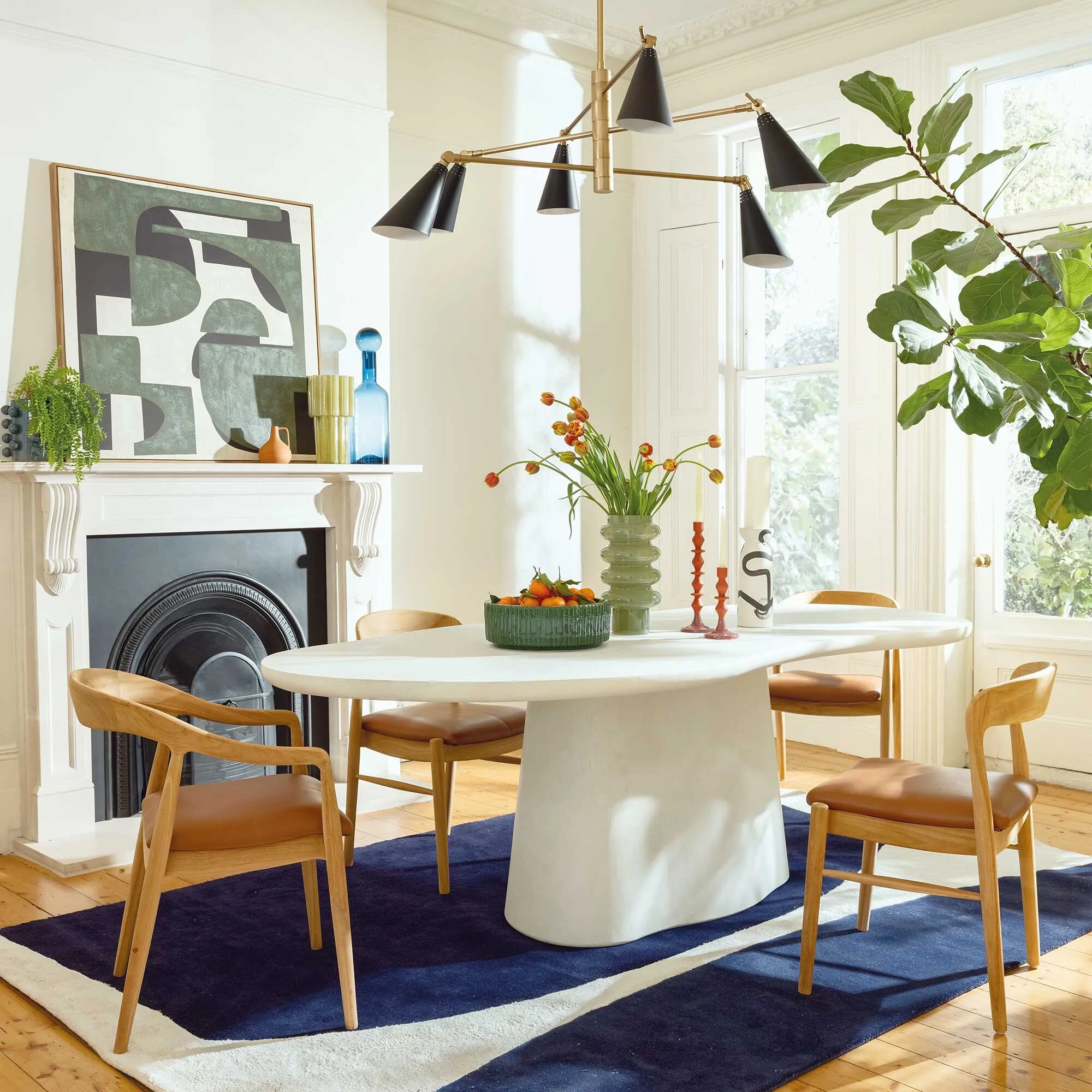 Capella Round Dining Table - White, Pine