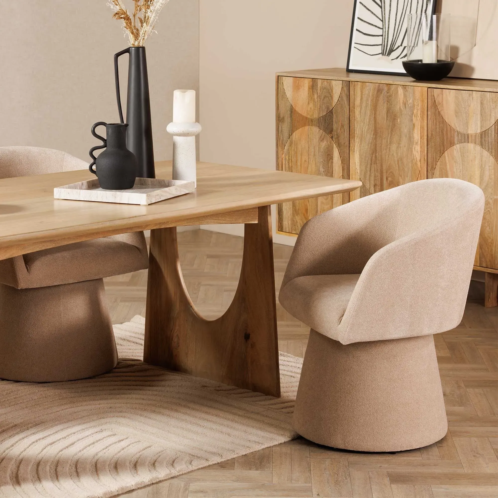 Carmen Swivel Armchair - Neutral