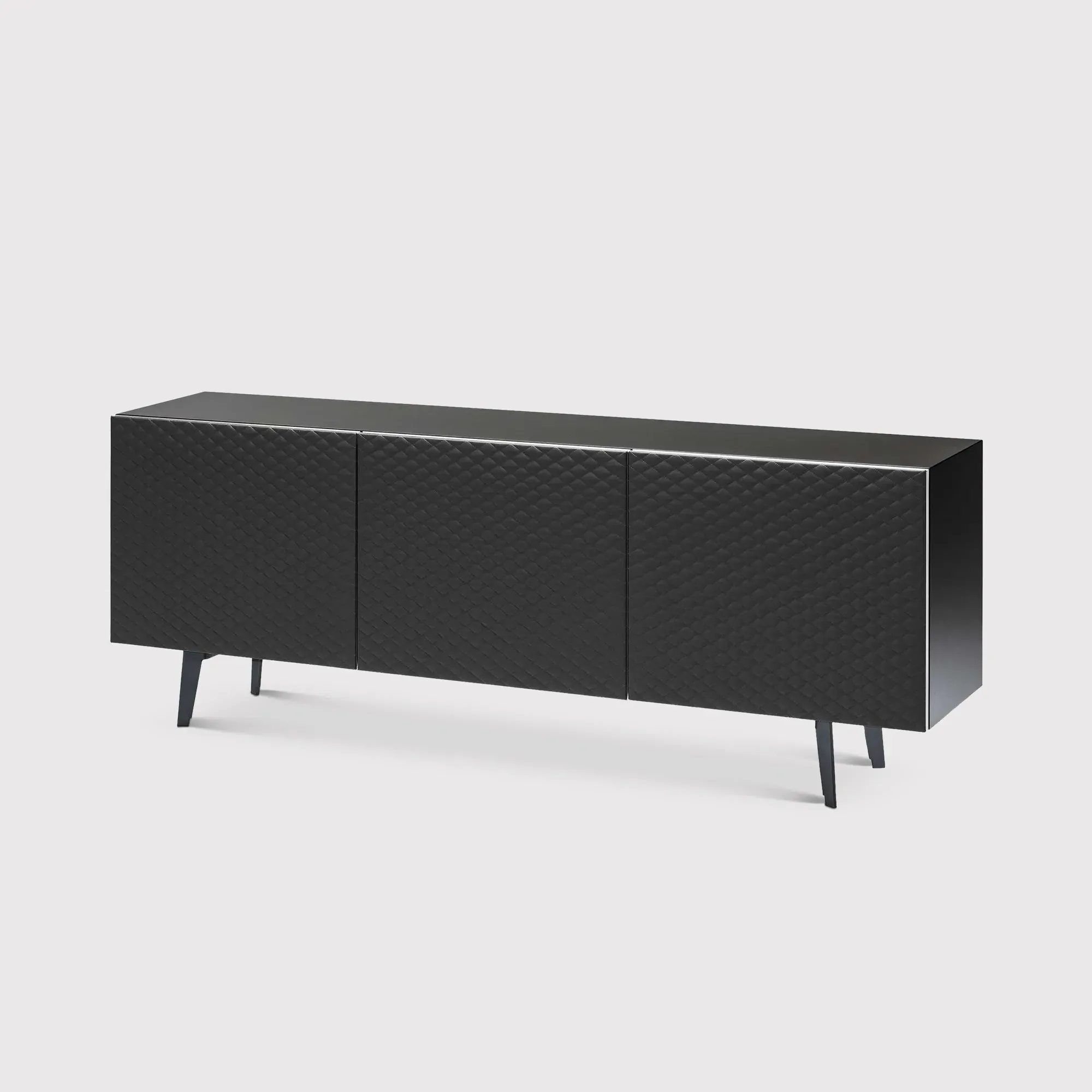 Cattelan Italia Absolut 3 Door Sideboard with Glass Top - Black