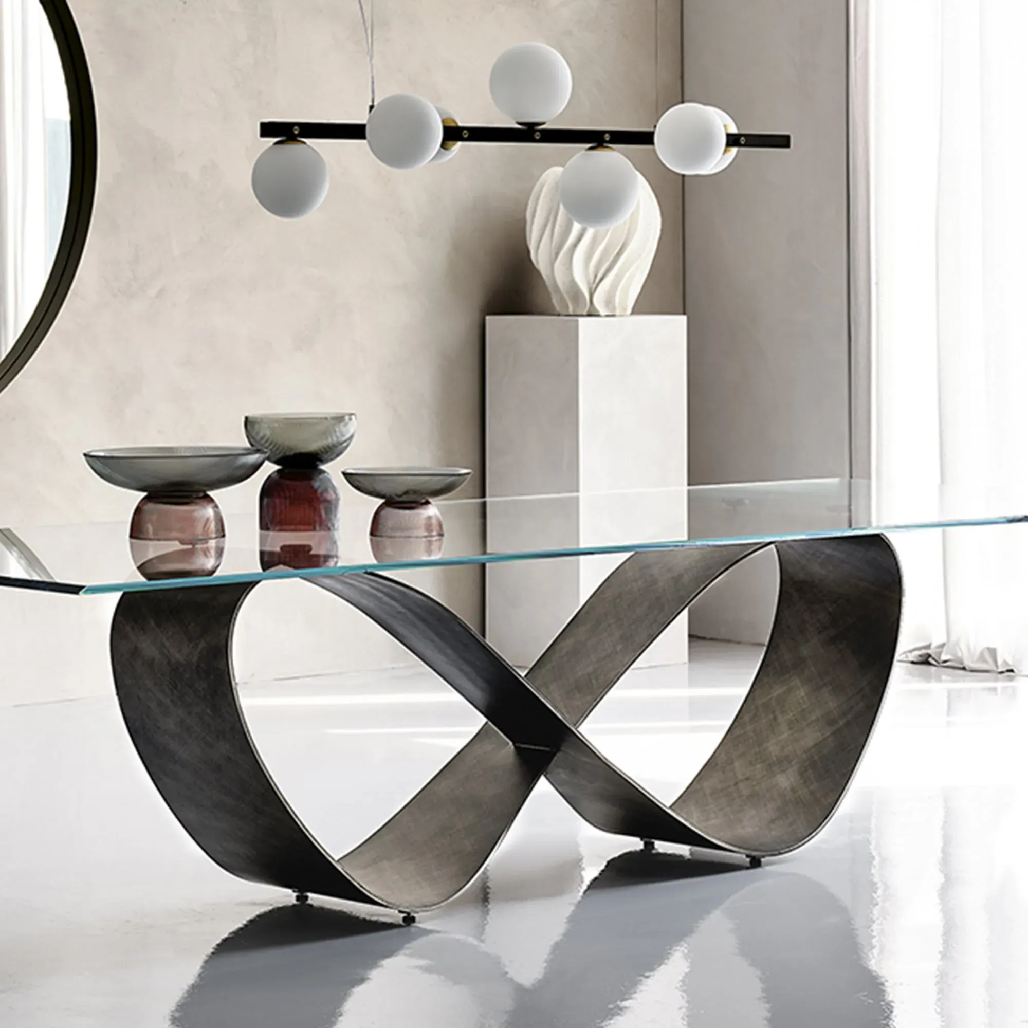 Cattelan Italia Butterfly Dining Table - Grey, Glass