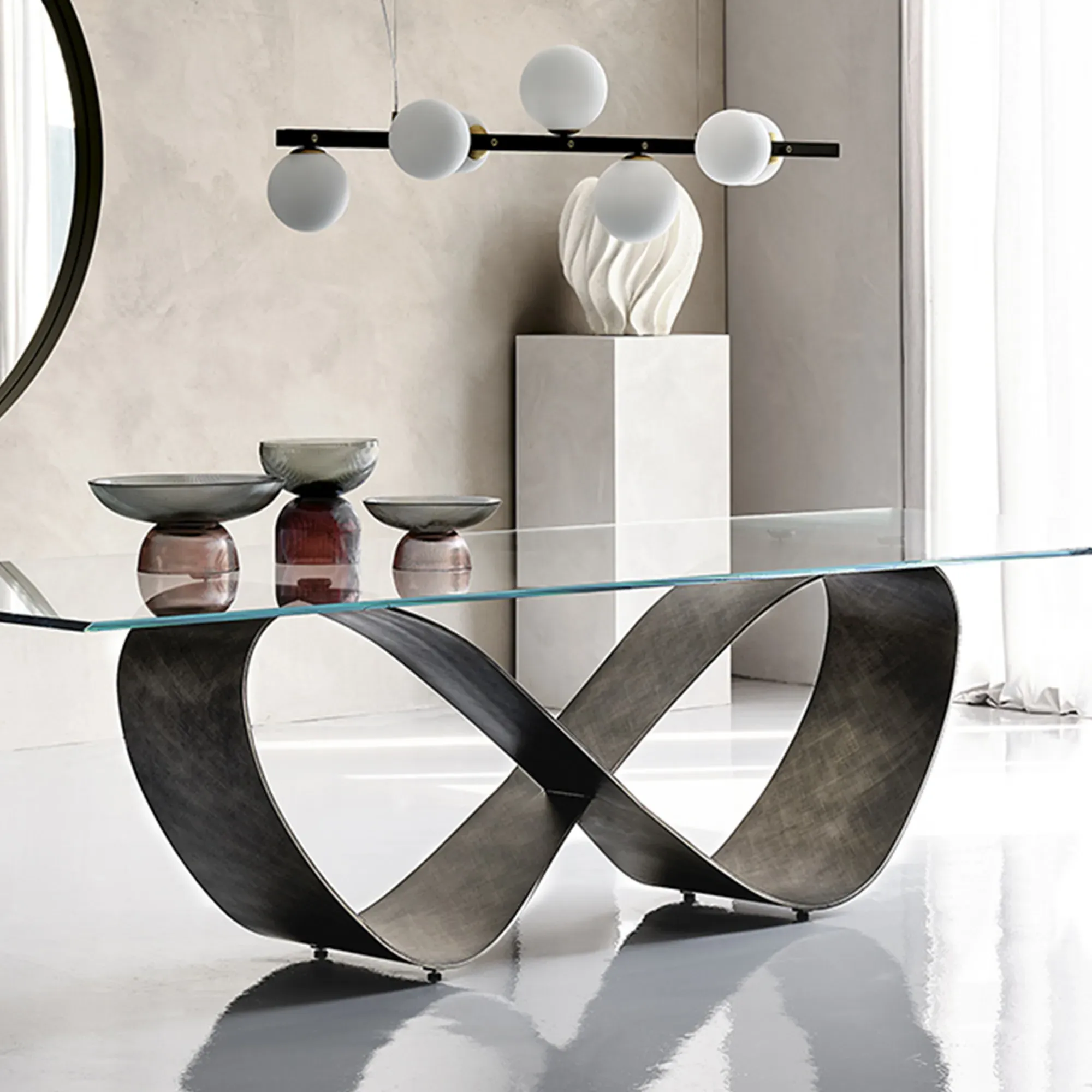 Cattelan Italia Butterfly Dining Table - Grey, Glass