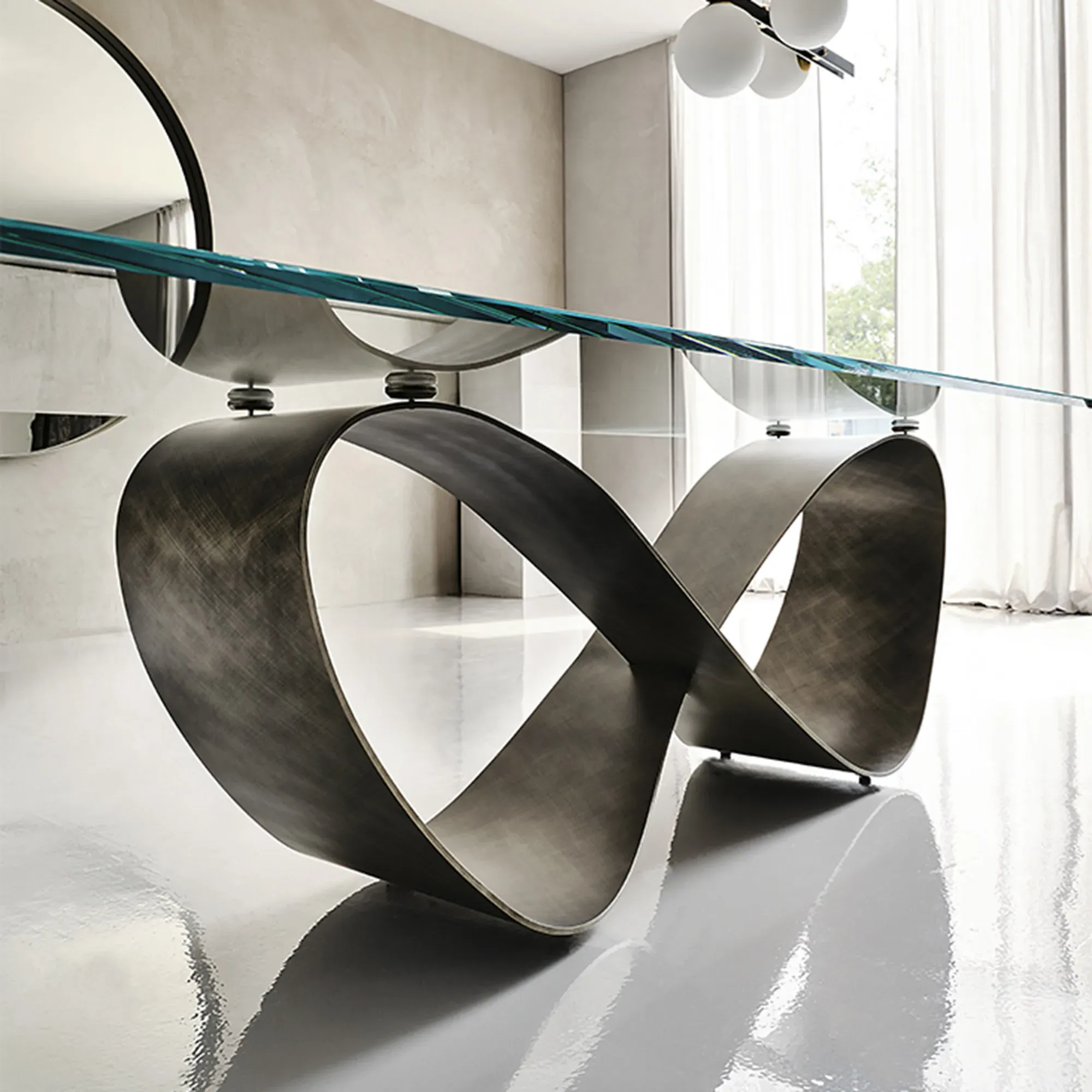 Cattelan Italia Butterfly Dining Table - Grey, Glass