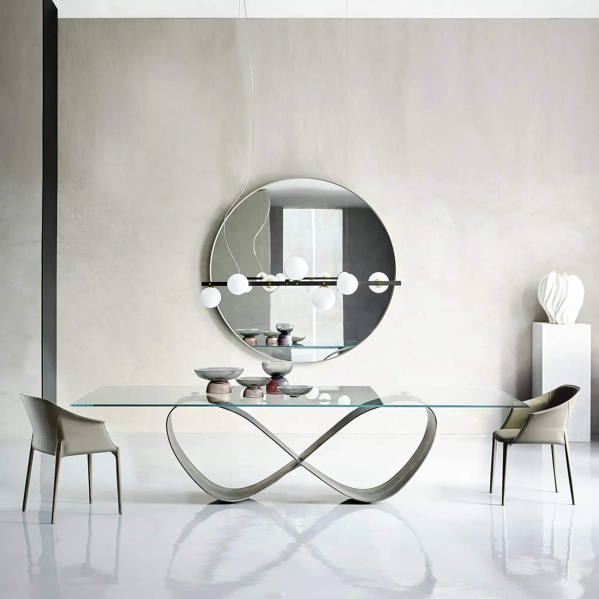 Cattelan Italia Butterfly Dining Table - Grey, Glass