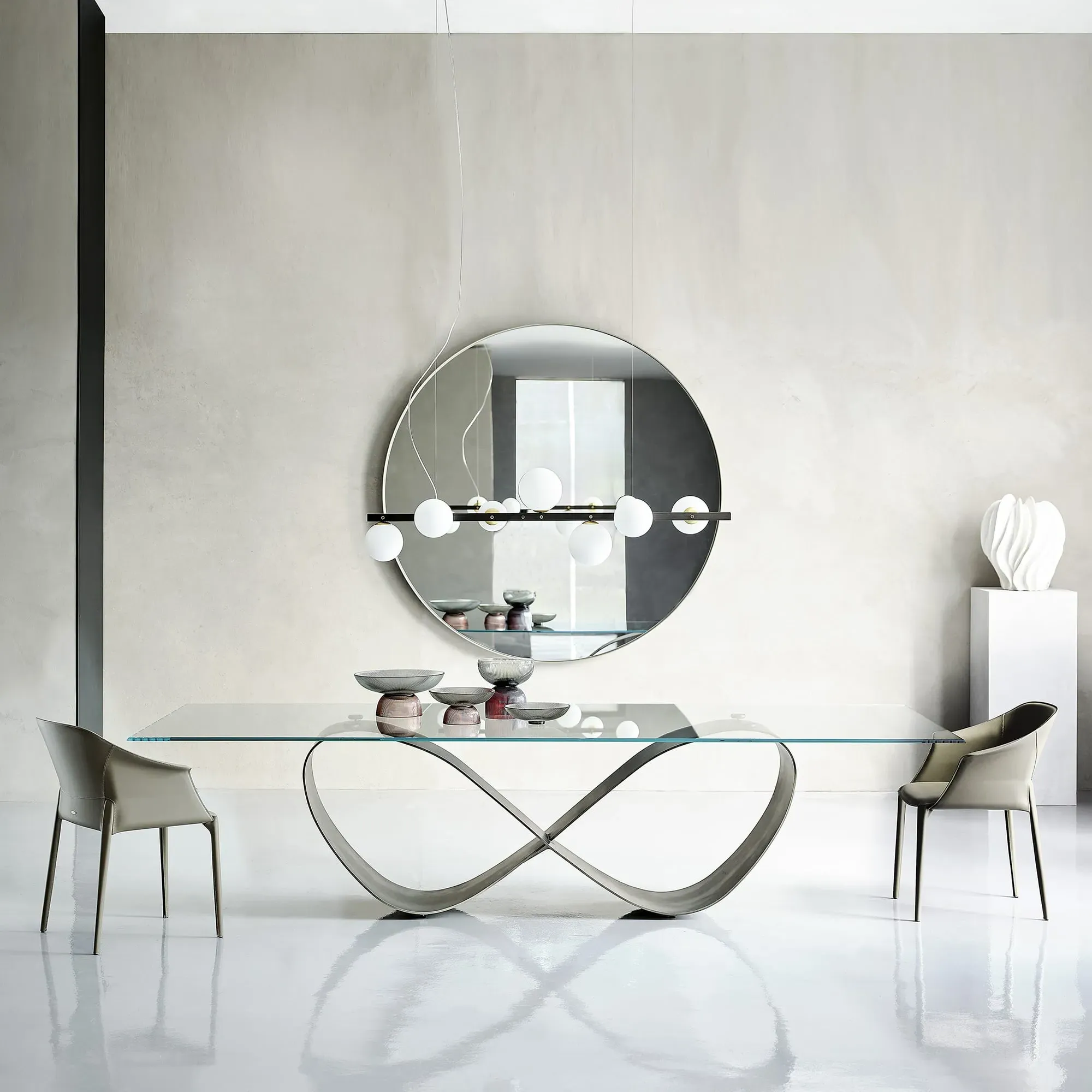 Cattelan Italia Butterfly Dining Table - Grey, Glass image