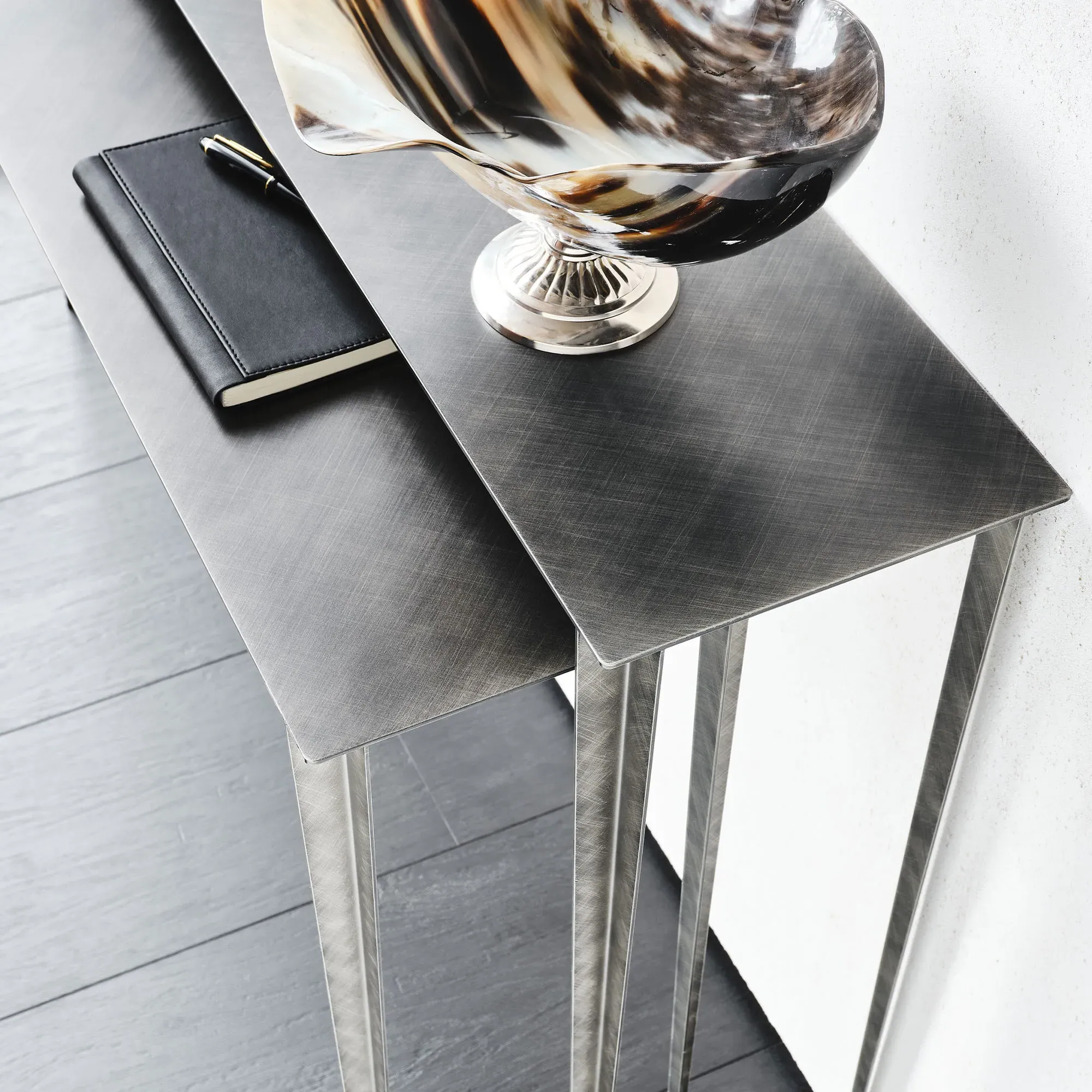 Cattelan Italia Etoile Set of 2 Console Tables - Grey, Wood