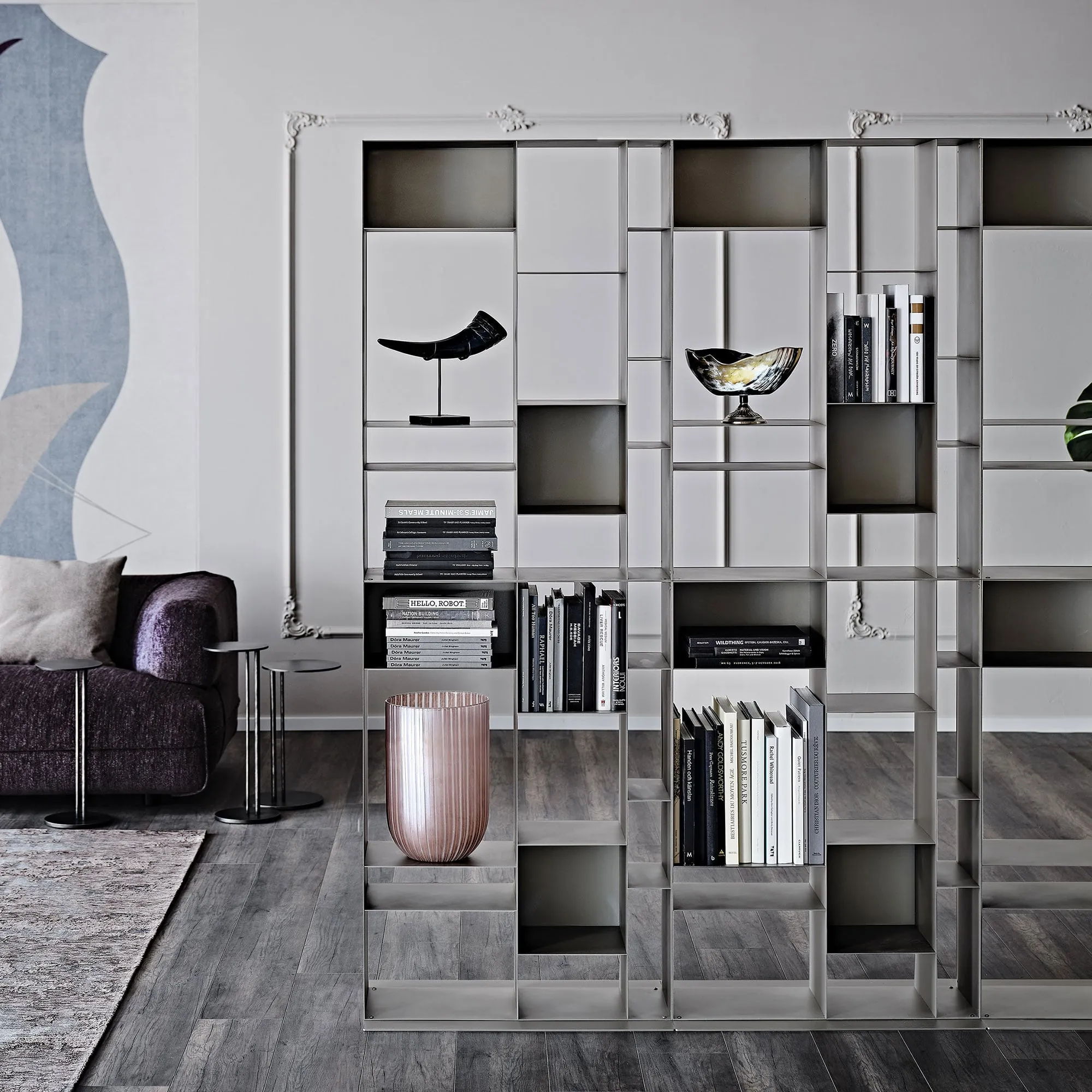 Cattelan Italia Latitude Bookcase - Grey, Metal