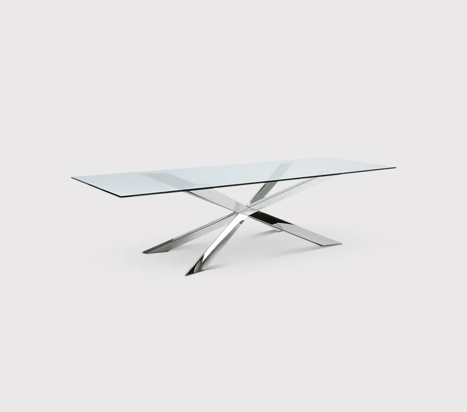 Cattelan Italia Spyder Dining Table - Silver, Glass image