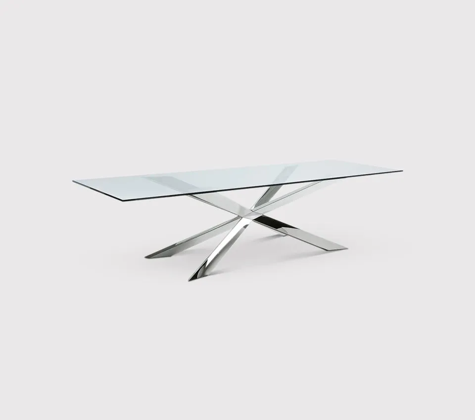 Cattelan Italia Spyder Dining Table - Silver, Glass