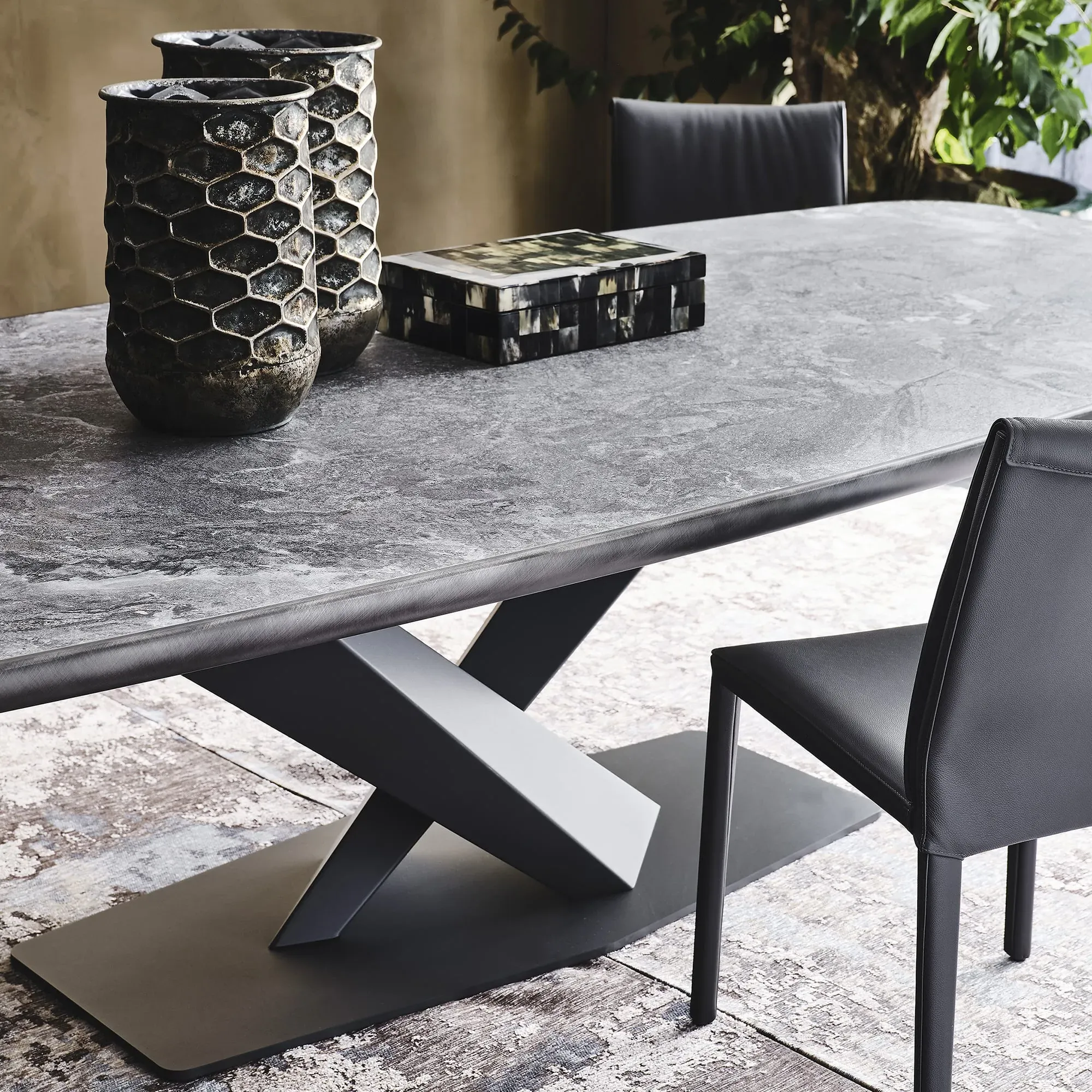 Cattelan Italia Stratos Keramik Dining Table - Grey, Ceramic