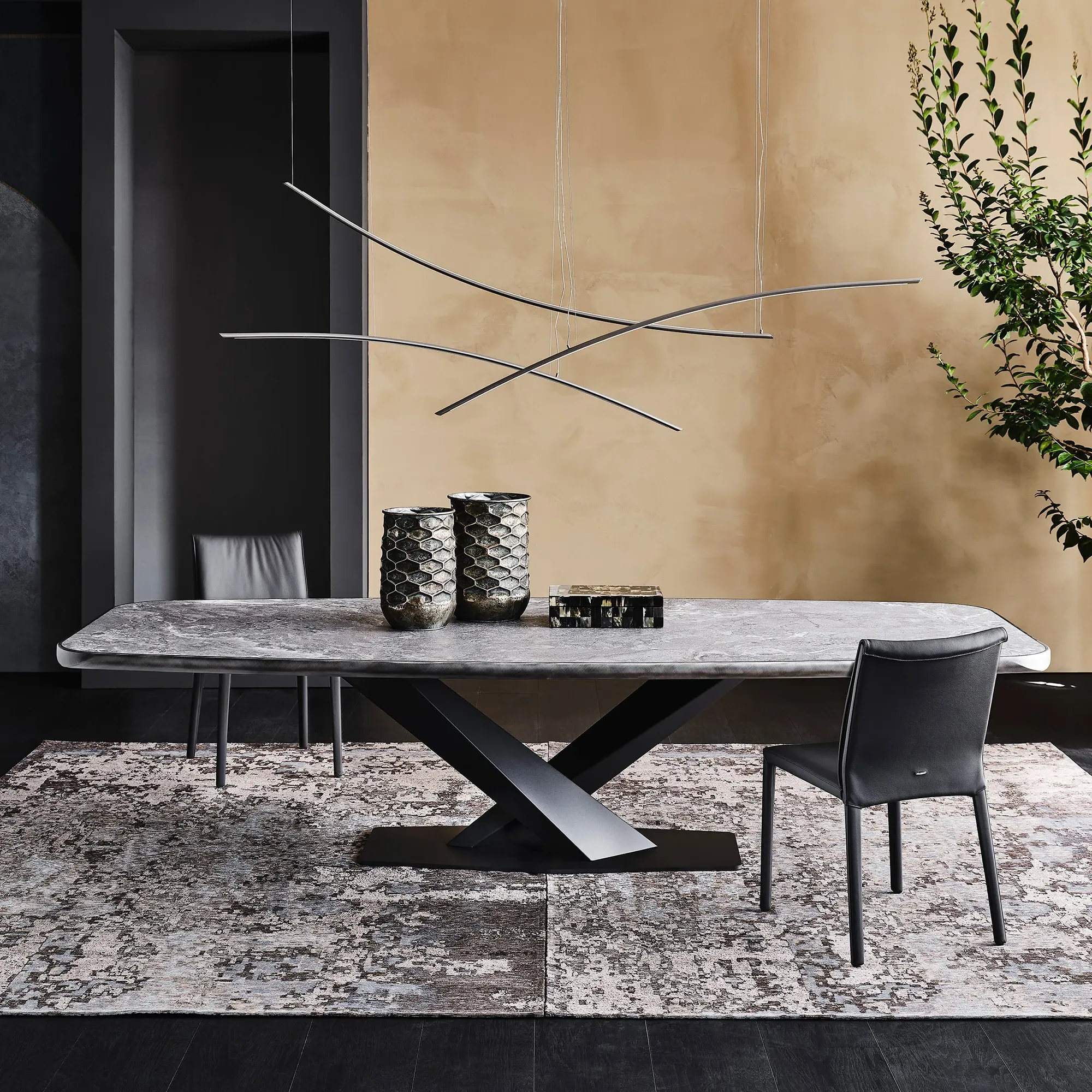 Cattelan Italia Stratos Keramik Dining Table - Grey, Ceramic