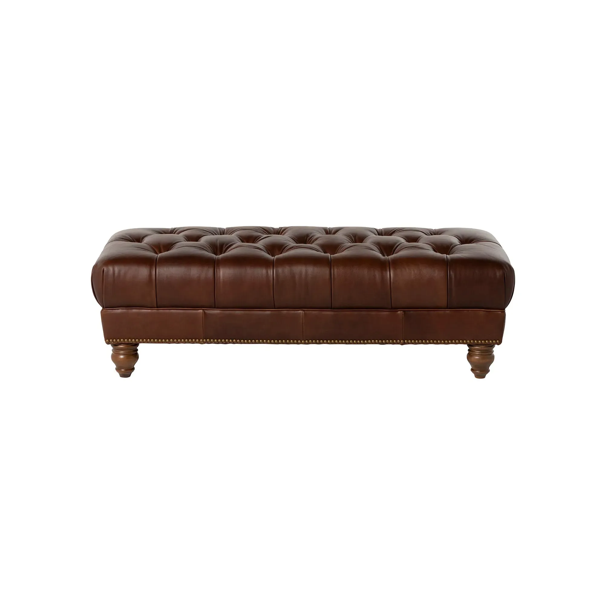 Caversham Footstool - Brown, Leather