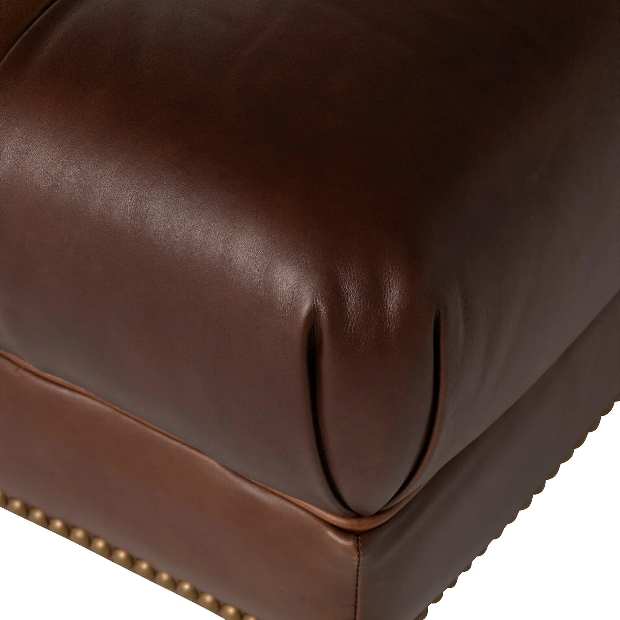 Caversham Footstool - Brown, Leather