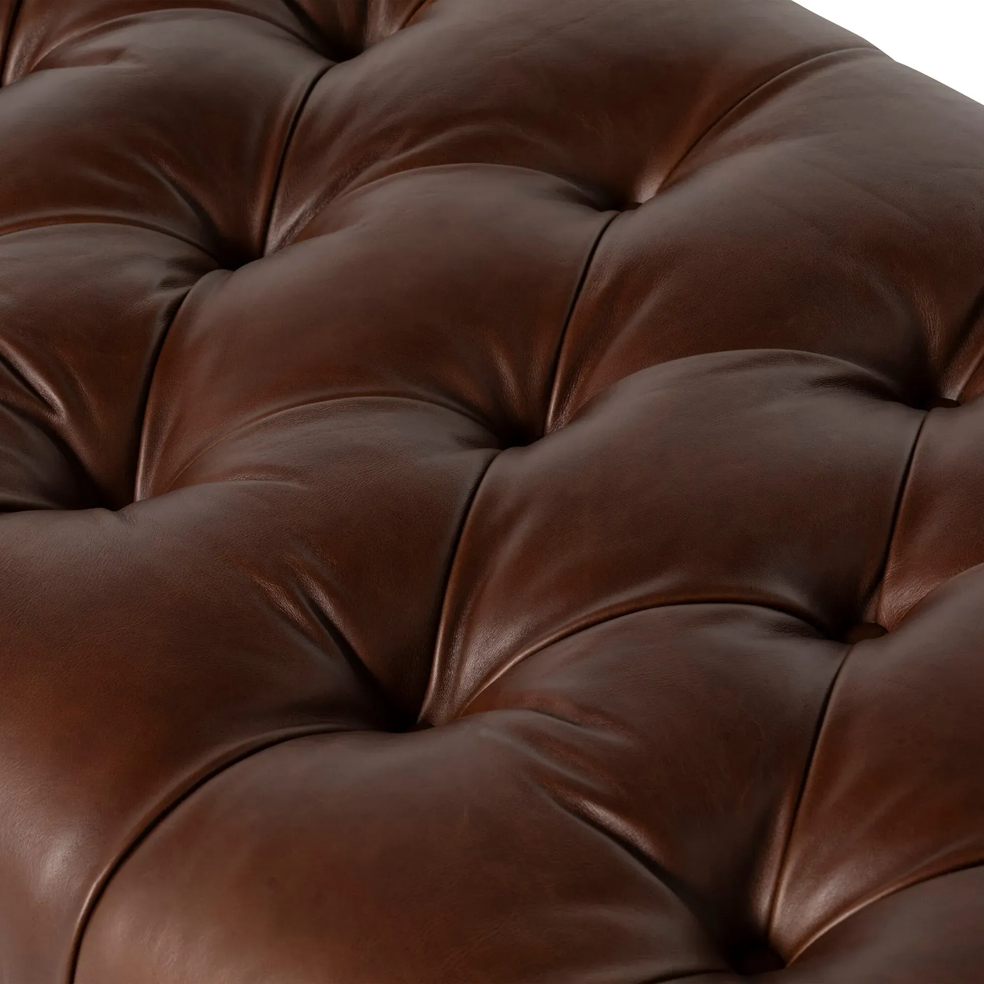 Caversham Footstool - Brown, Leather