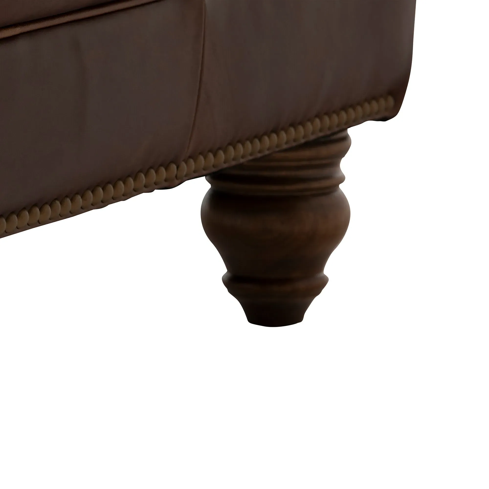 Caversham Footstool - Brown, Leather