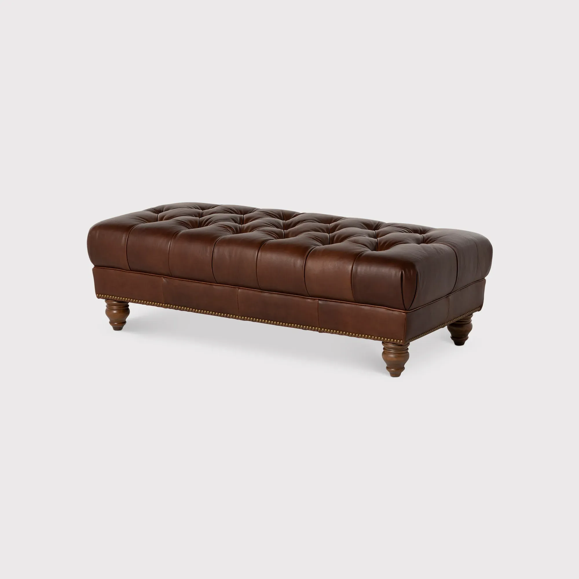 Caversham Footstool - Brown, Leather image