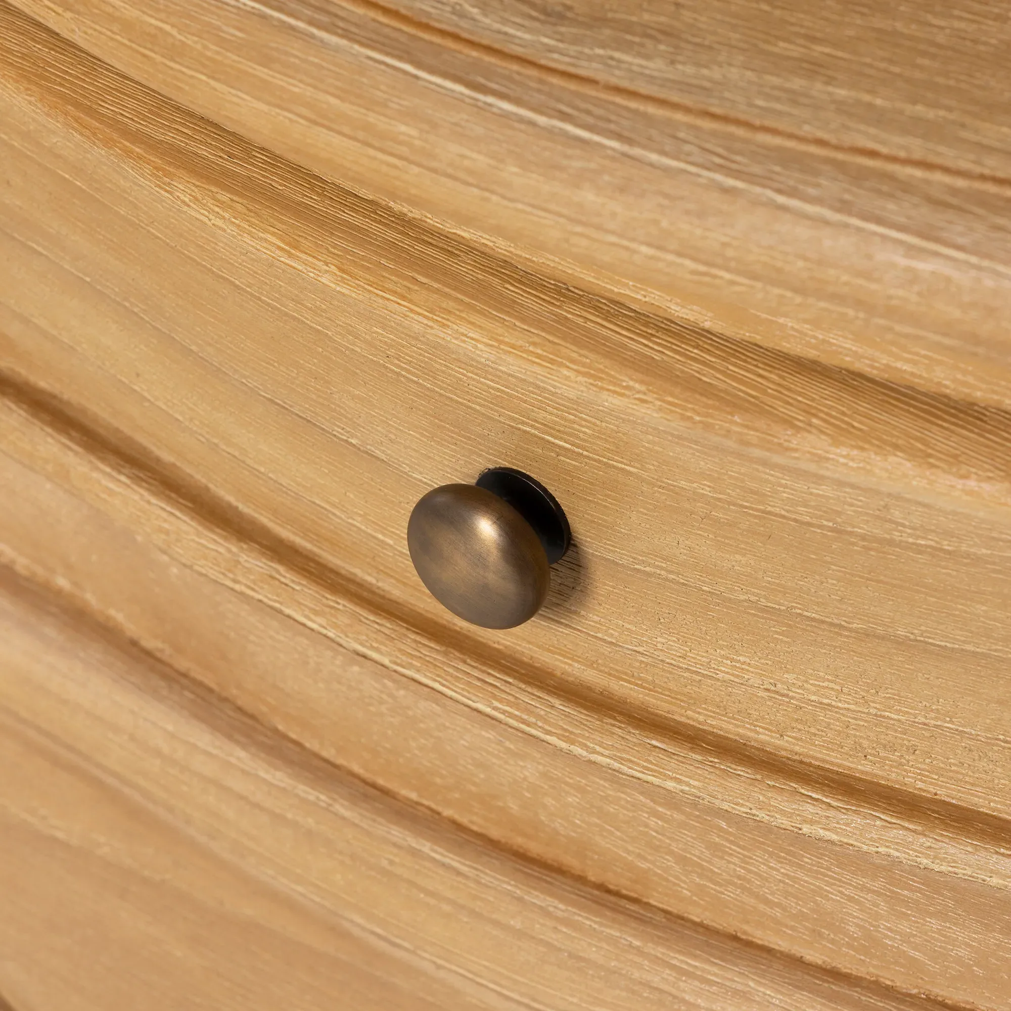 Cecile 1 Drawer Curved Leg Bedside Table - Neutral, Wood