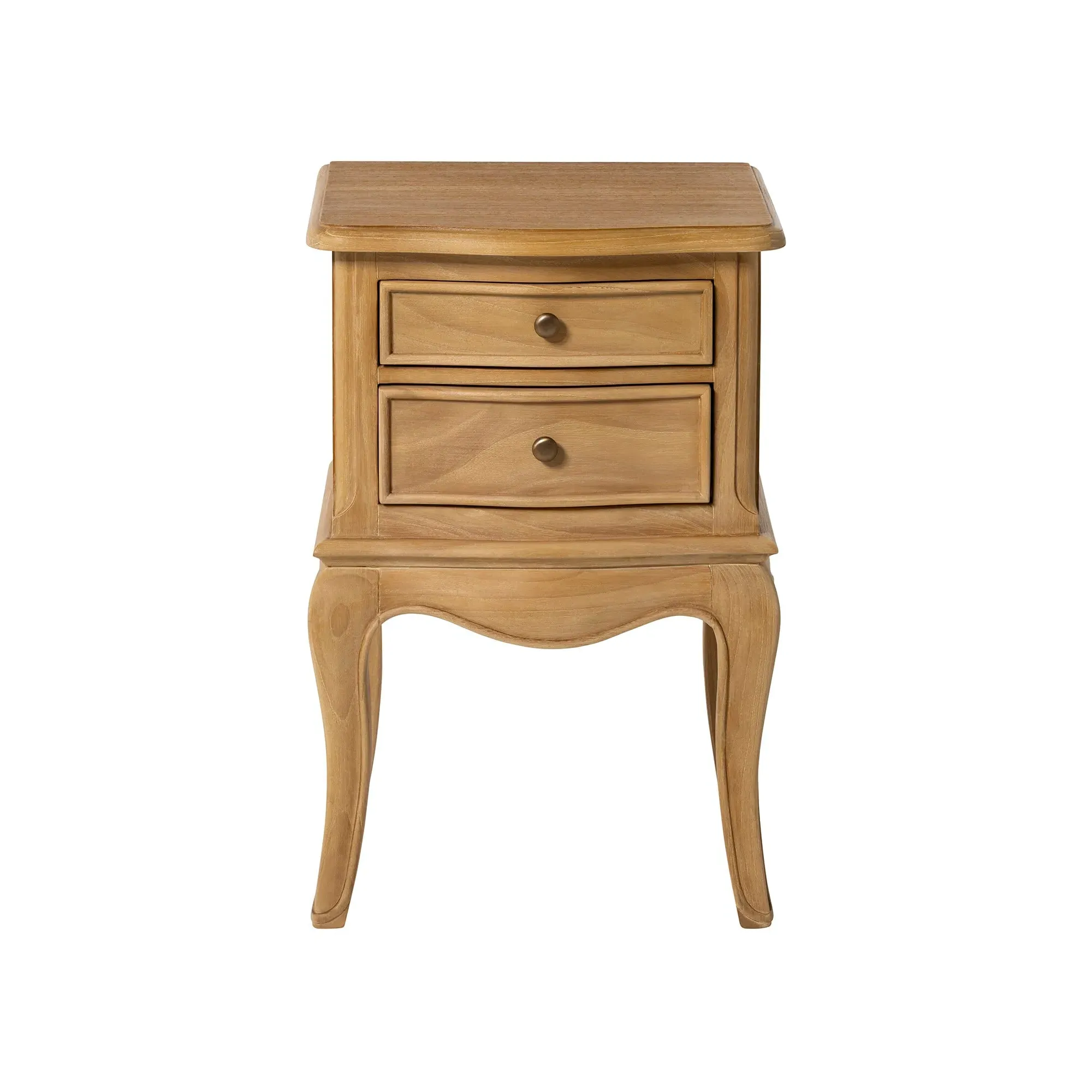 Cecile 2 Drawer Bedside Table - Neutral, Mindi Wood
