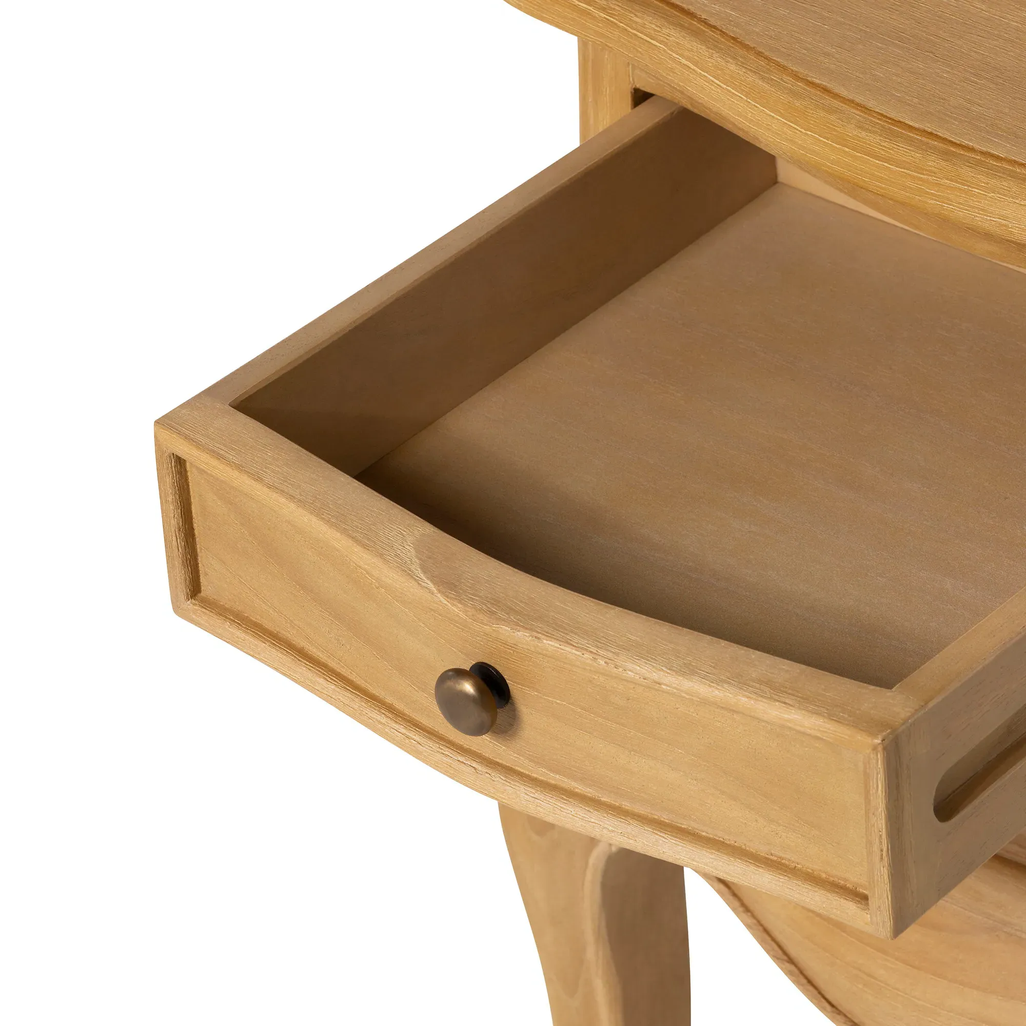 Cecile 2 Drawer Bedside Table - Neutral, Mindi Wood