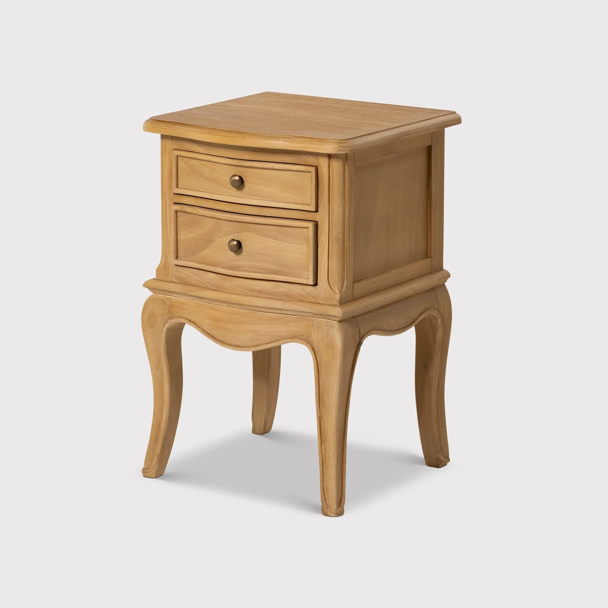 Cecile 2 Drawer Bedside Table - Neutral, Mindi Wood image