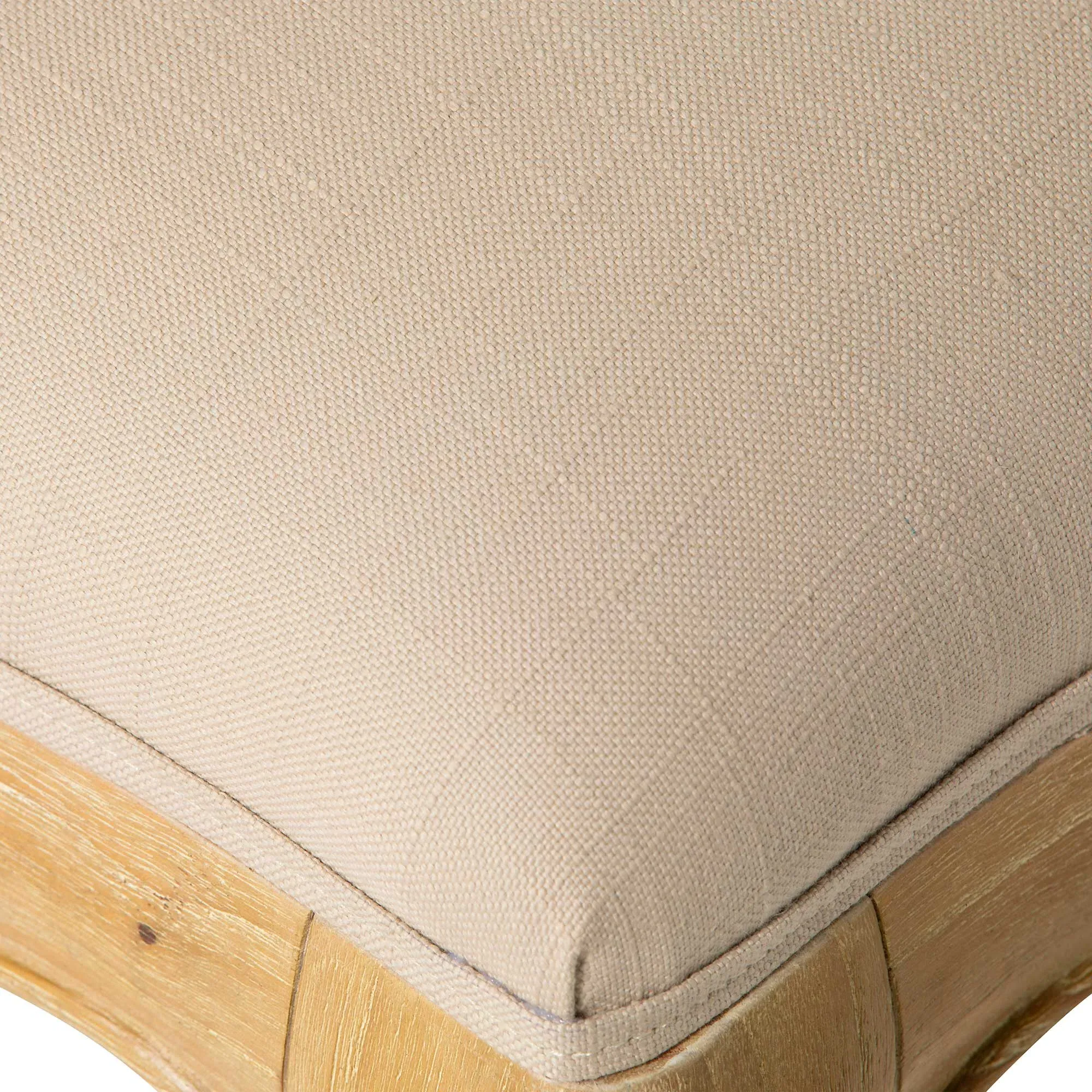 Cecile Upholstered Stool - Neutral, Mindi Wood
