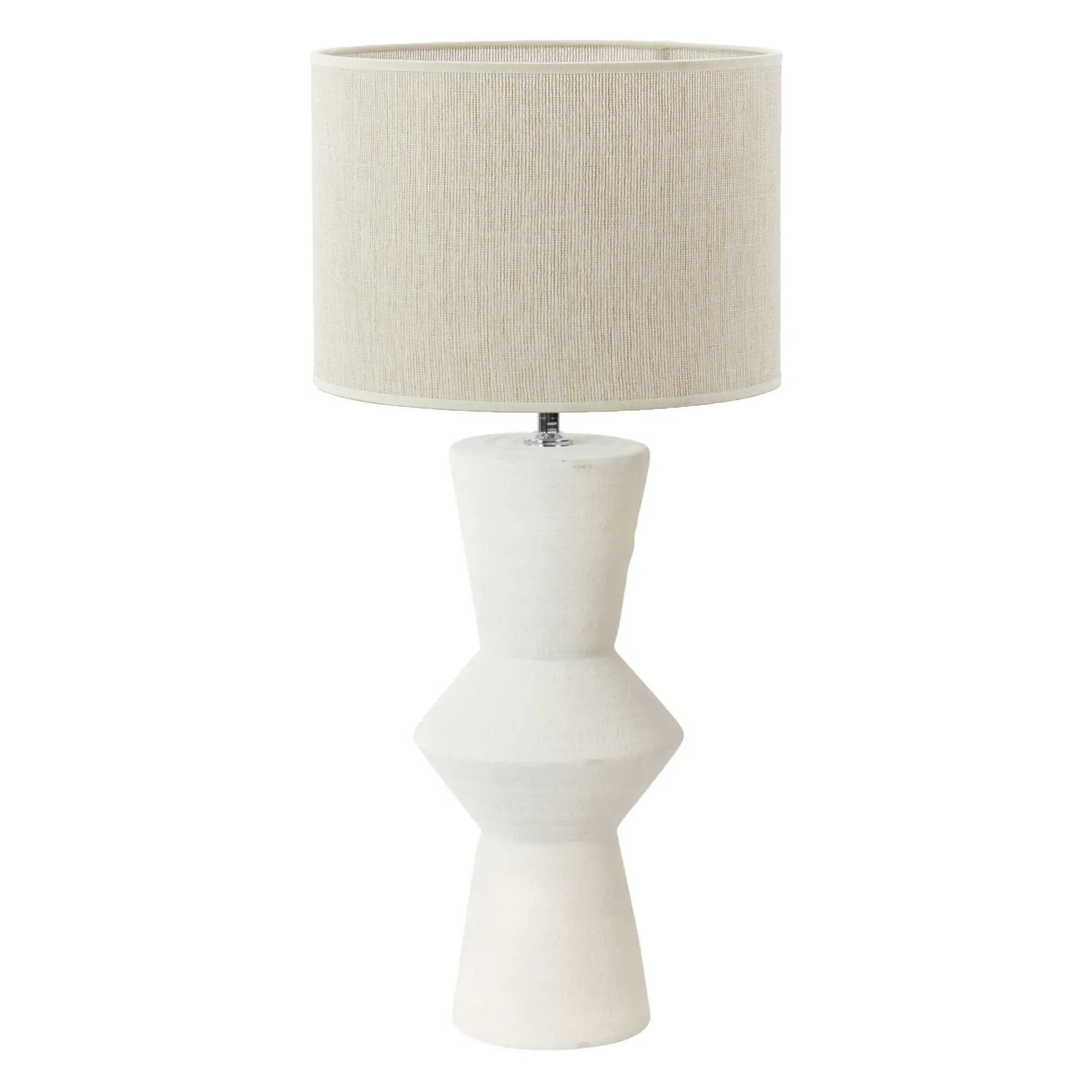 Ceramic Shaped Table Lamp - White