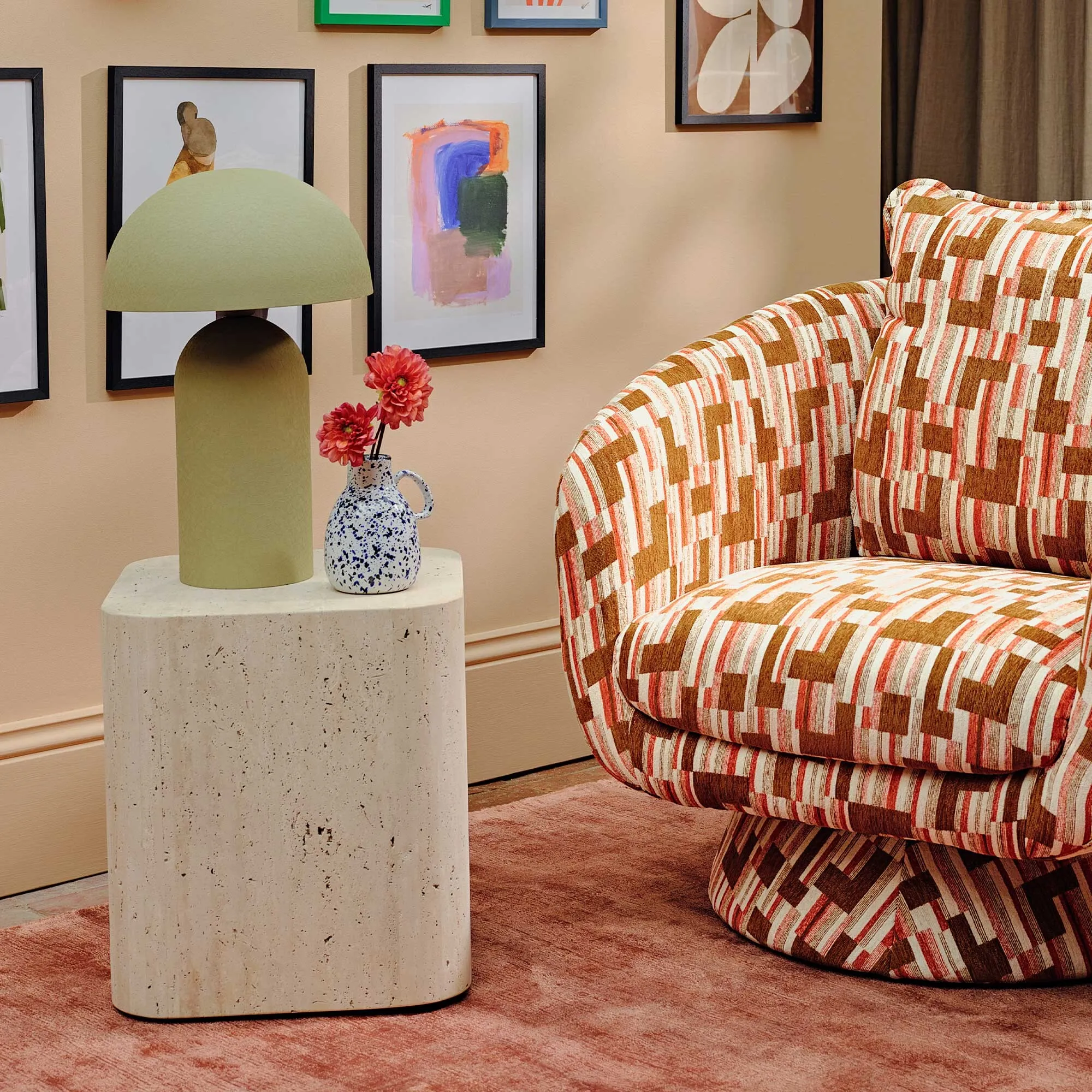 Cesar Square Coffee Table - White, Stone Effect