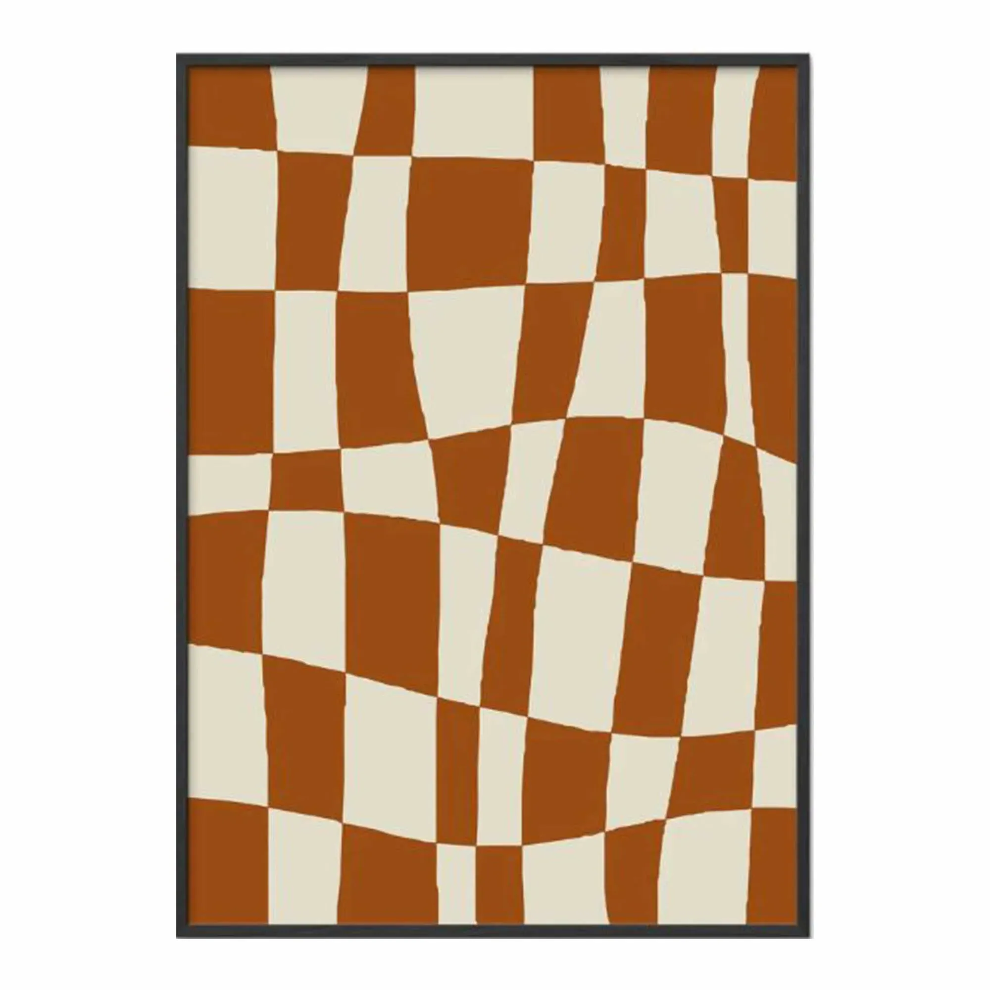 Checkerboard Square Framed Print - Wood product