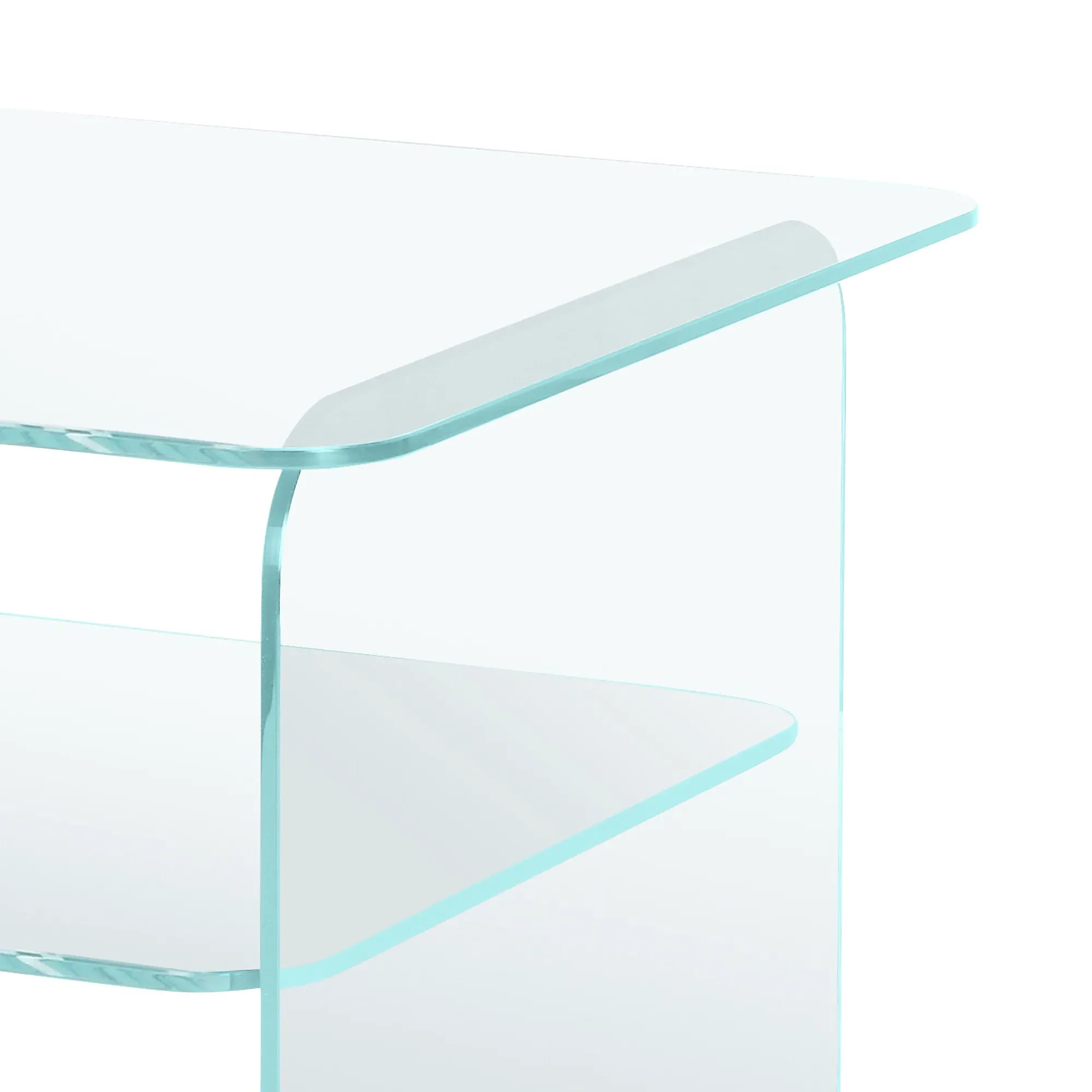 Chiaro Square Side Table - Clear Glass