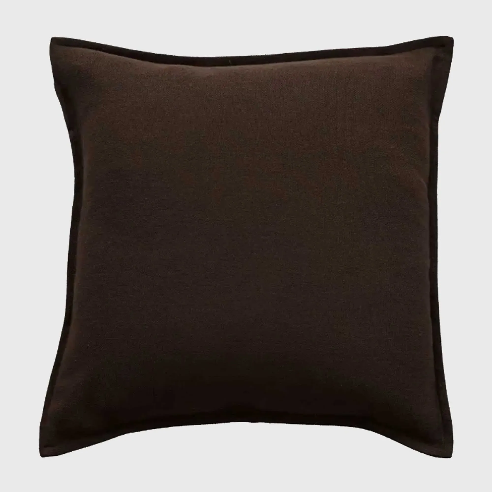 Chocolate Border Square Cushion - Brown, Polyester