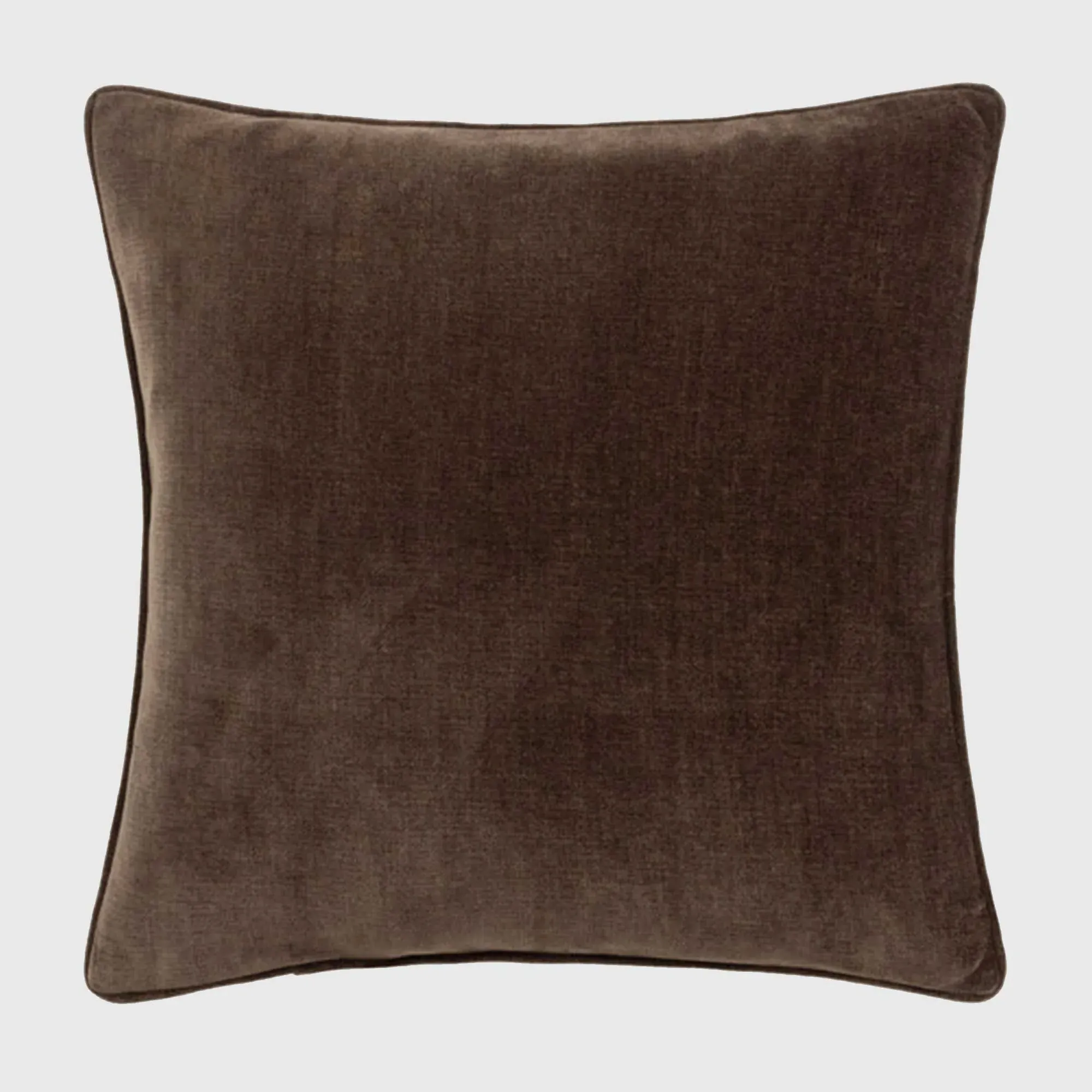 Chocolate Square Piped Cushion - Brown, Chenille image