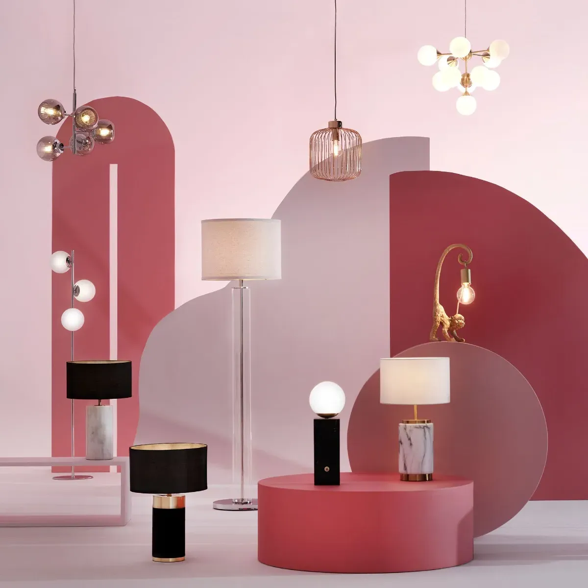 Chrome Cluster Pendant Light - Silver, Metal