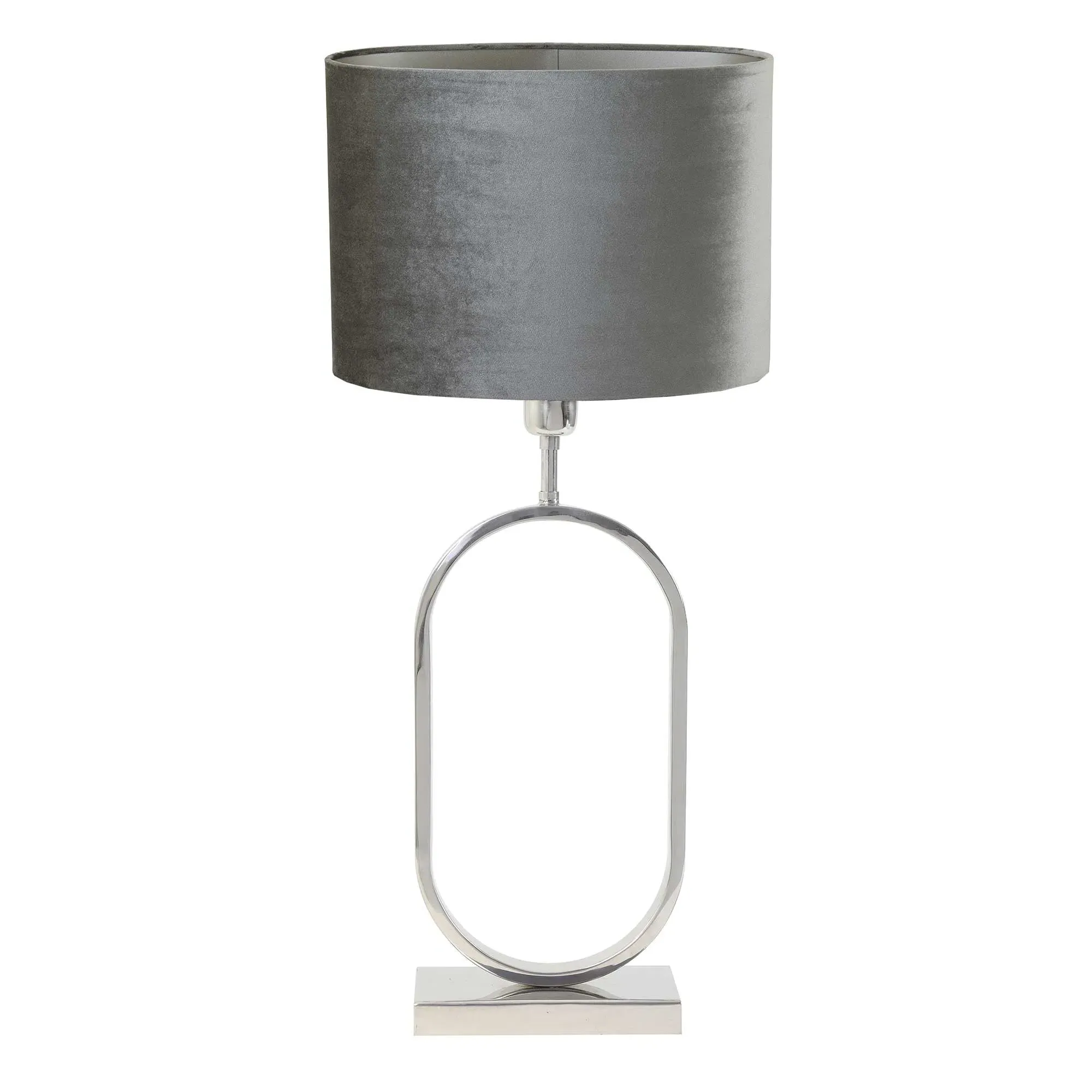 Chrome Oval Table Lamp - Silver Metal image