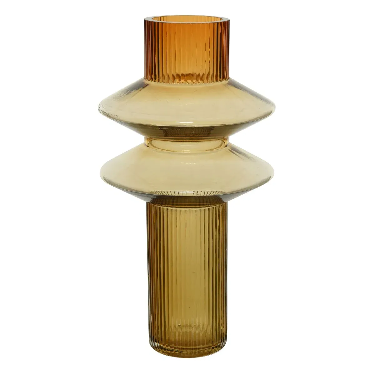 Citrine Tiered Glass Vase - Yellow