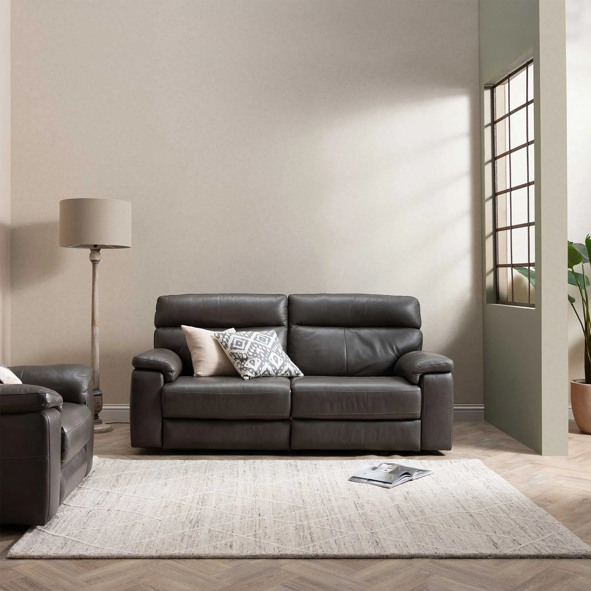 Clark 3-Seater Power Motion Recliner Sofa - Grey