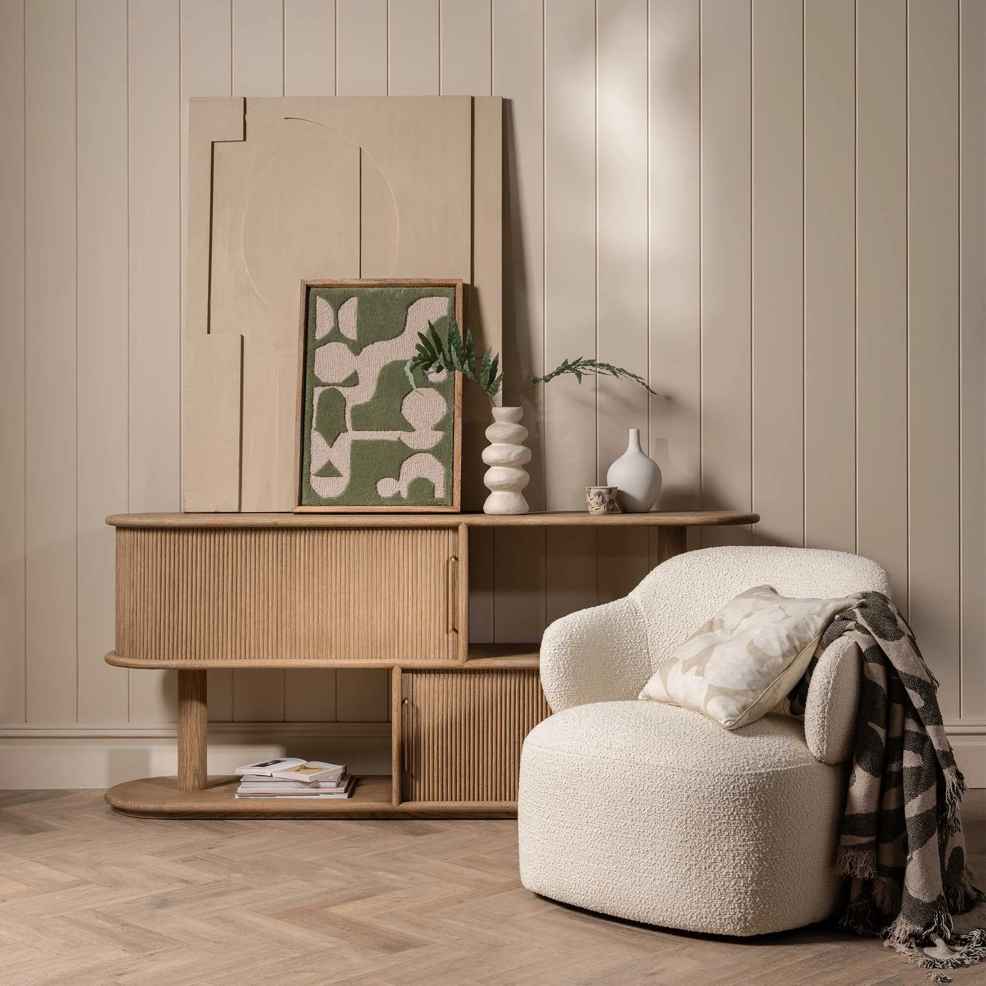 Coltrane Low Rack Sideboard - Brown, Oak