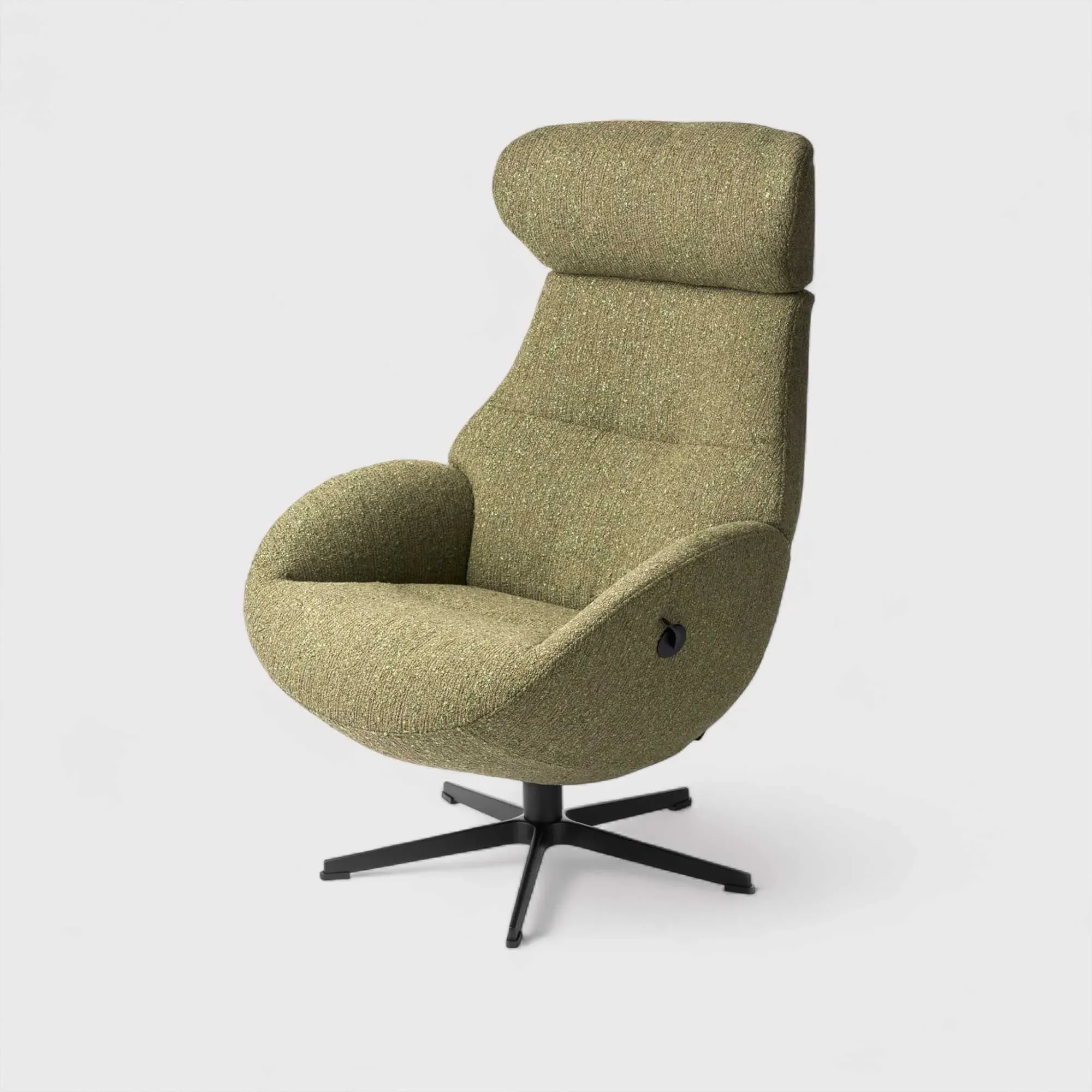 Conform Globe Swivel Armchair - Green, Fabric