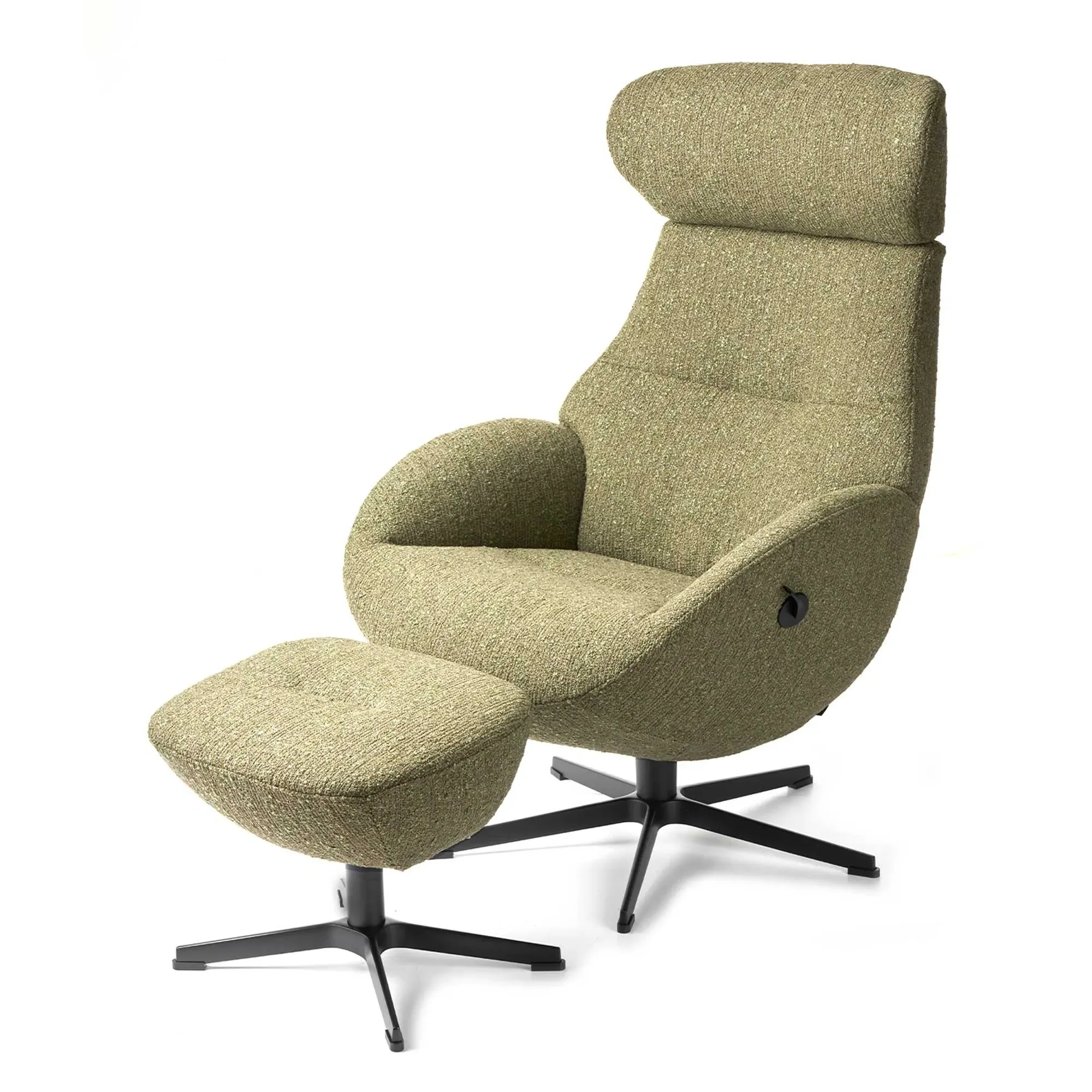 Conform Globe X-Foot Footstool - Green, Fabric