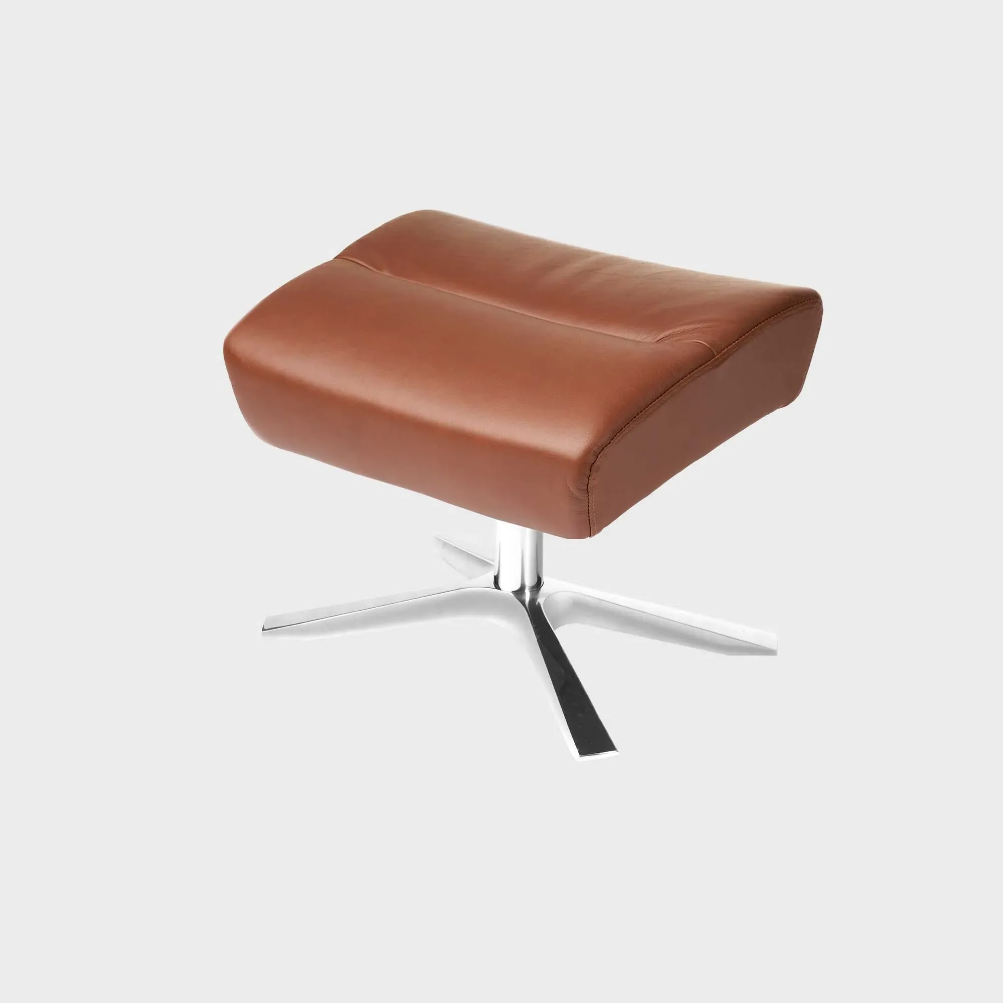 Conform Style Quattro X-Foot Footstool - Brown, Leather image