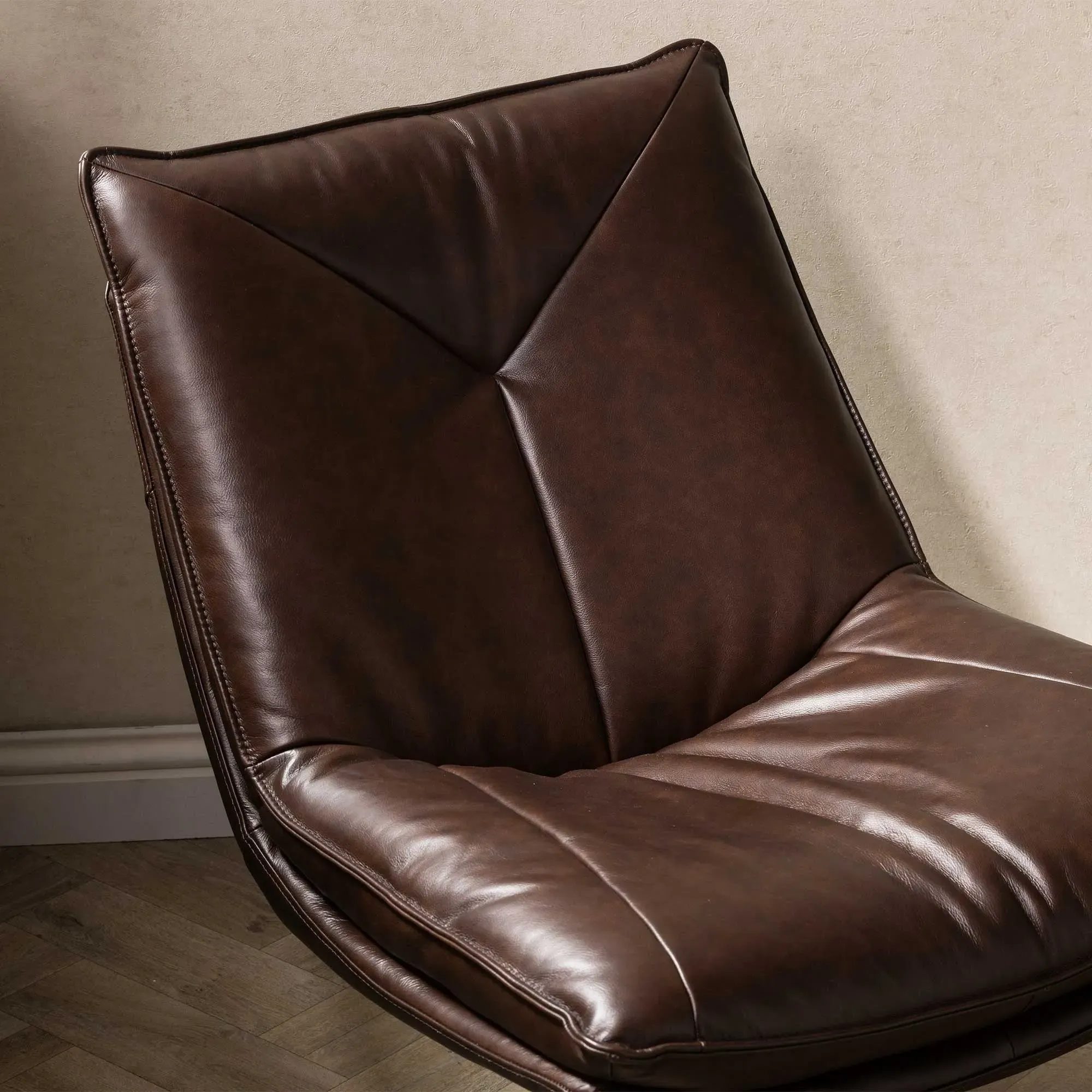 Cormac Swivel Armchair - Brown, Leather
